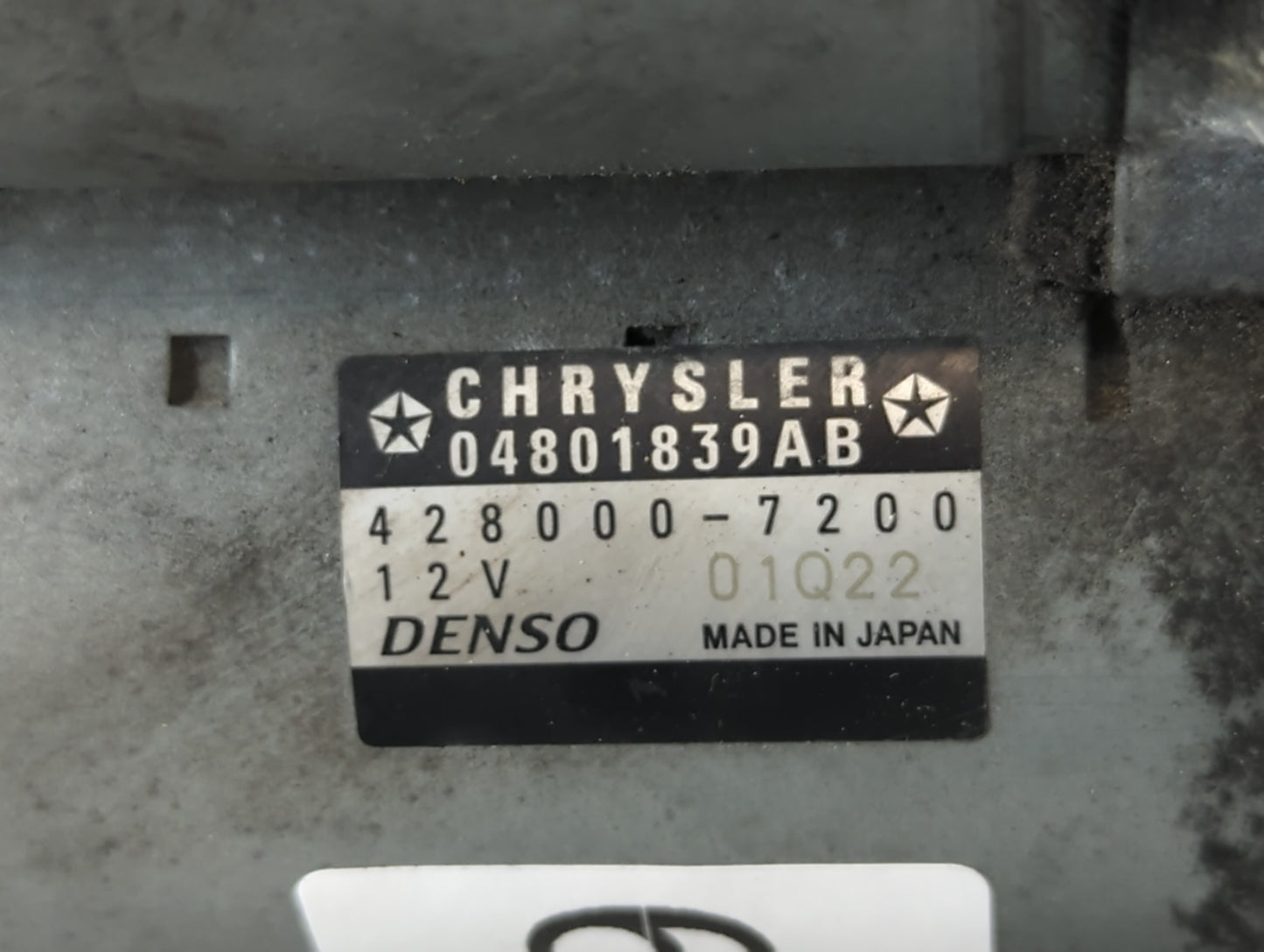 2011-2014 Chrysler 200 Car Starter Motor Solenoid OEM P/N:428000-7200 04801839AB Fits Fits 2011 2012 2013 2014 OEM Used Auto