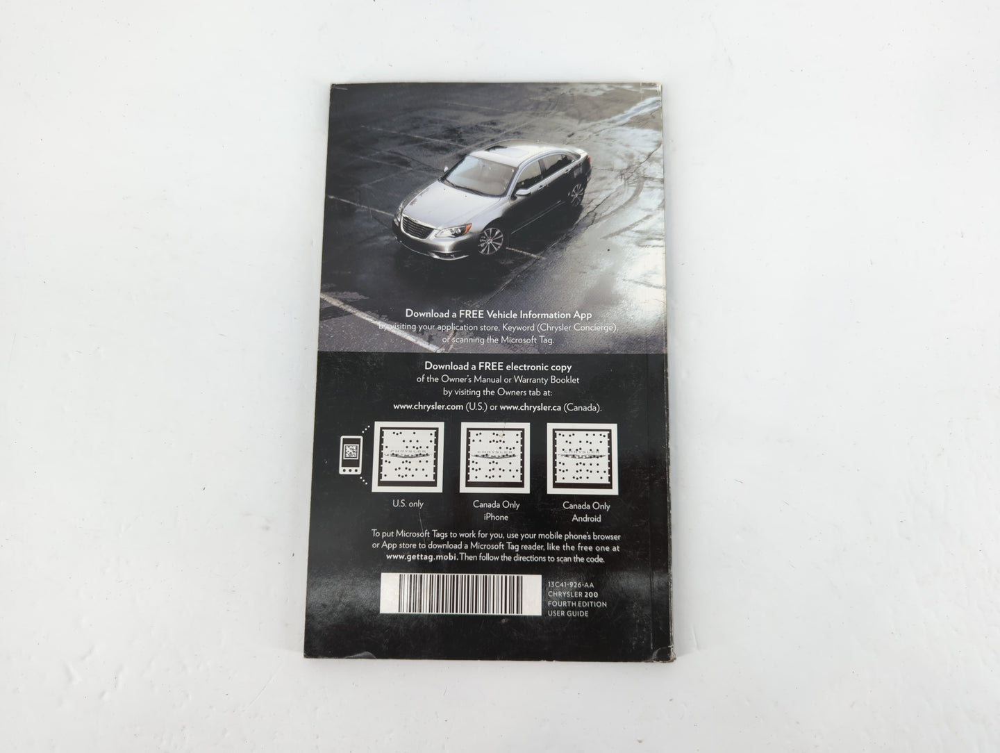 2013 Chrysler 200 Owners Manual Book Guide P/N:13C41-926-AA OEM Used Auto Parts - Oemusedautoparts1.com