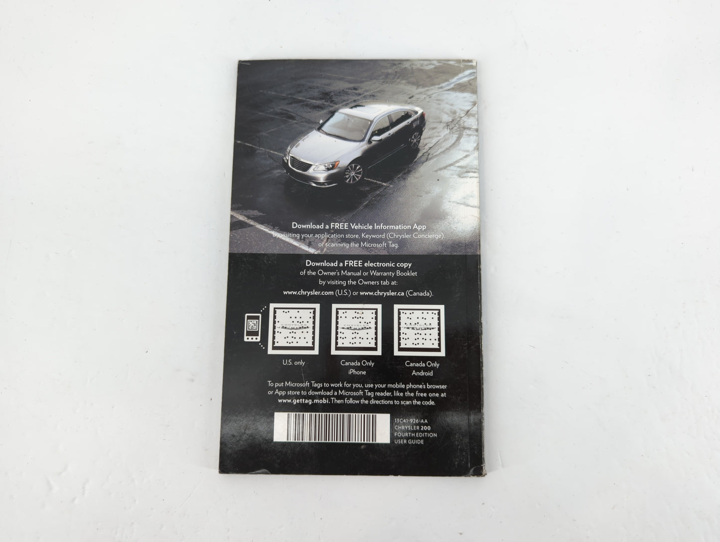 2013 Chrysler 200 Owners Manual Book Guide P/N:13C41-926-AA OEM Used Auto Parts - Oemusedautoparts1.com