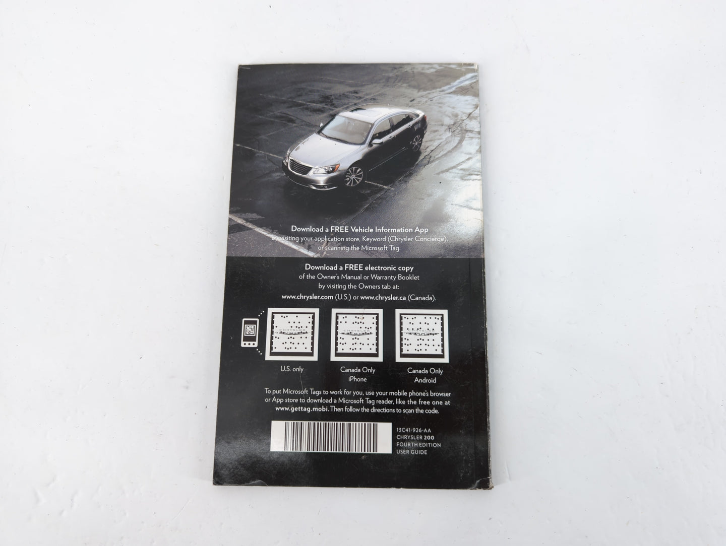 2013 Chrysler 200 Owners Manual Book Guide P/N:13C41-926-AA OEM Used Auto Parts - Oemusedautoparts1.com