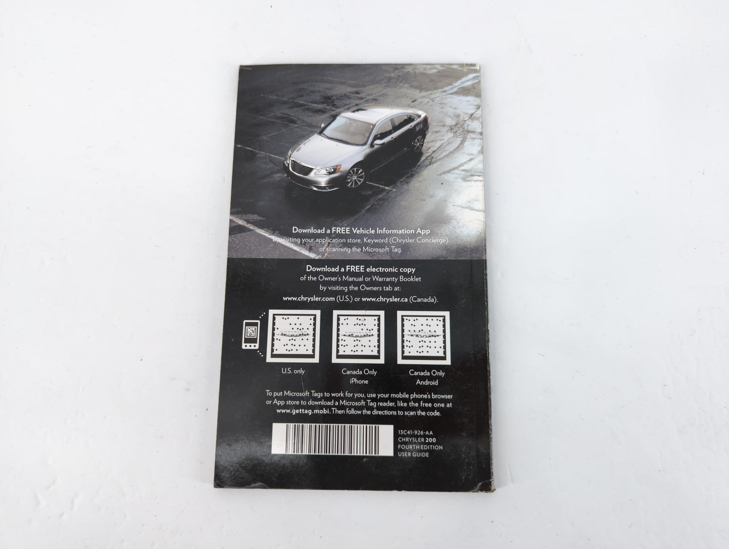 2013 Chrysler 200 Owners Manual Book Guide P/N:13C41-926-AA OEM Used Auto Parts - Oemusedautoparts1.com