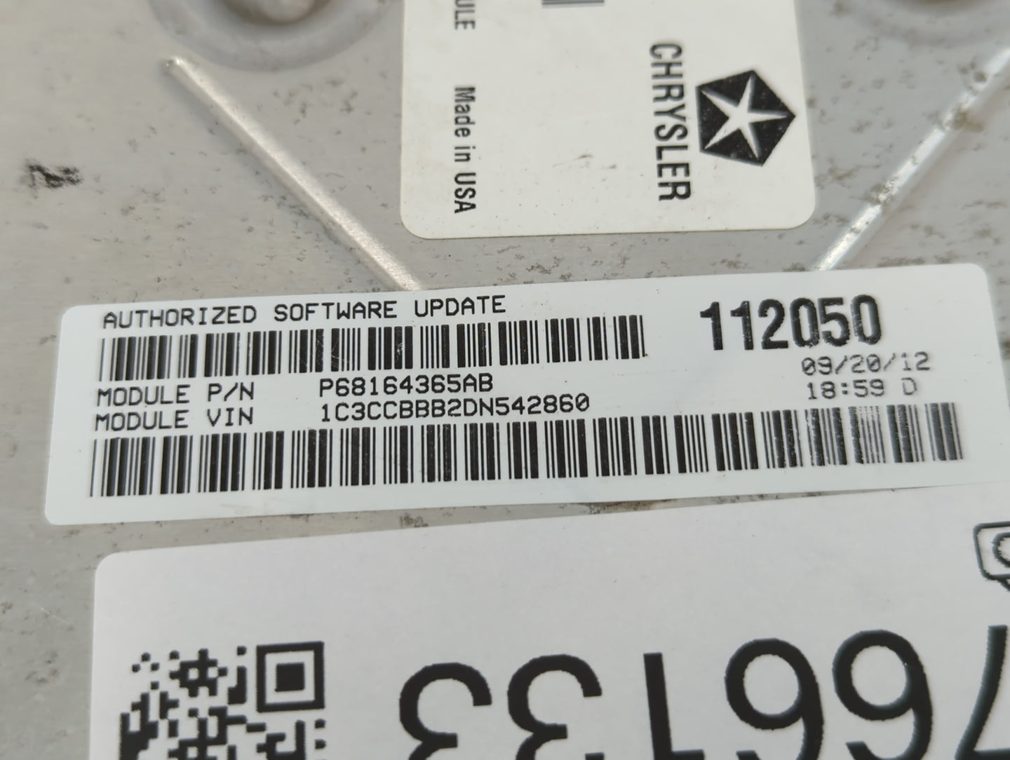 2013 Chrysler 200 PCM Engine Control Computer ECU ECM PCU OEM P/N:P05150763AB Fits OEM Used Auto Parts - Oemusedautoparts1.c