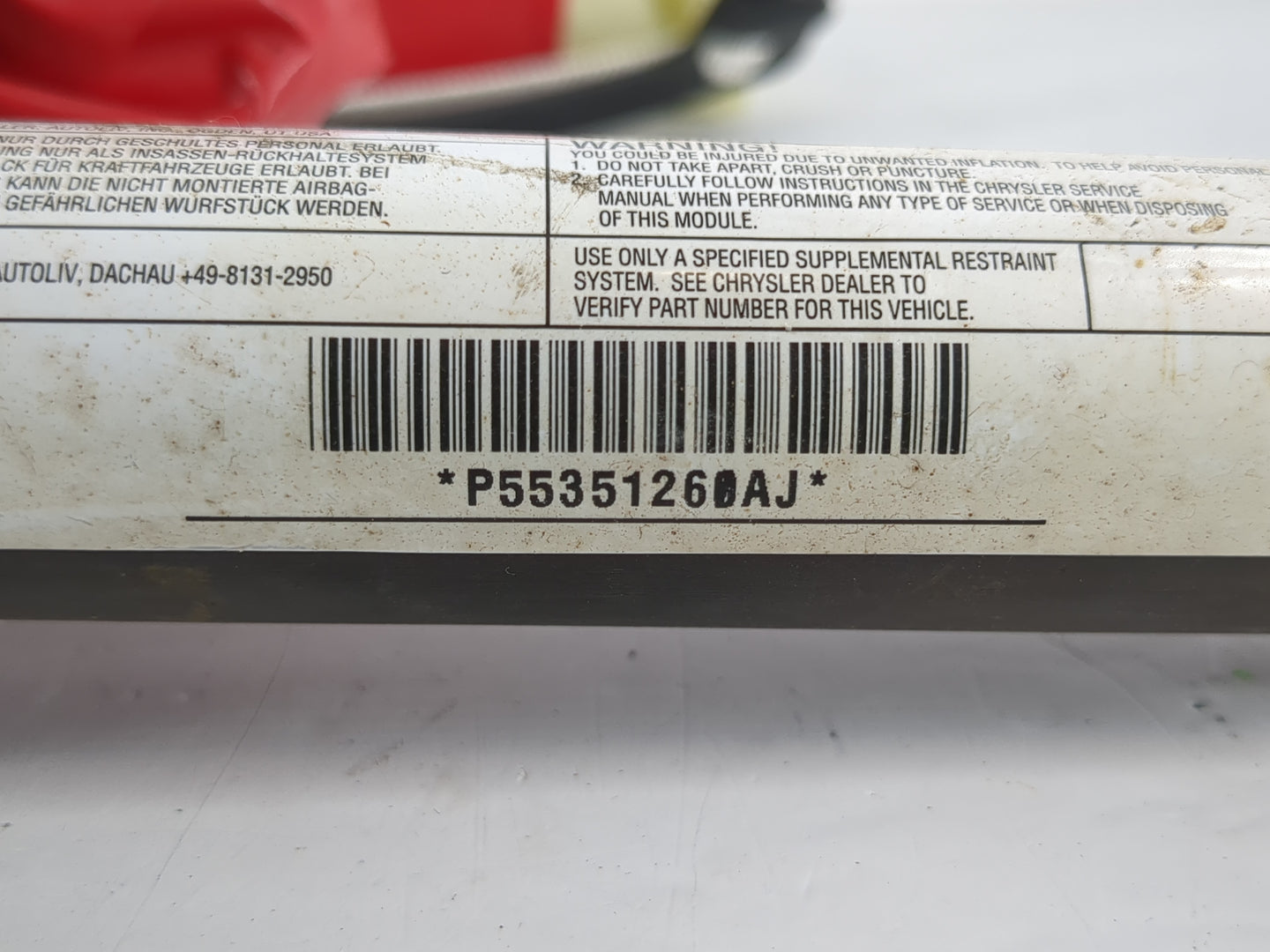 2011-2014 Chrysler 200 Passenger Curtain Air Bag Oem - Oemusedautoparts1.com