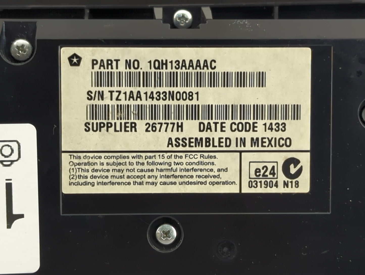 2013-2014 Chrysler 300 Climate Control Module Temperature AC/Heater Replacement P/N:1QH13AAAAC Fits Fits 2013 2014 OEM Used 