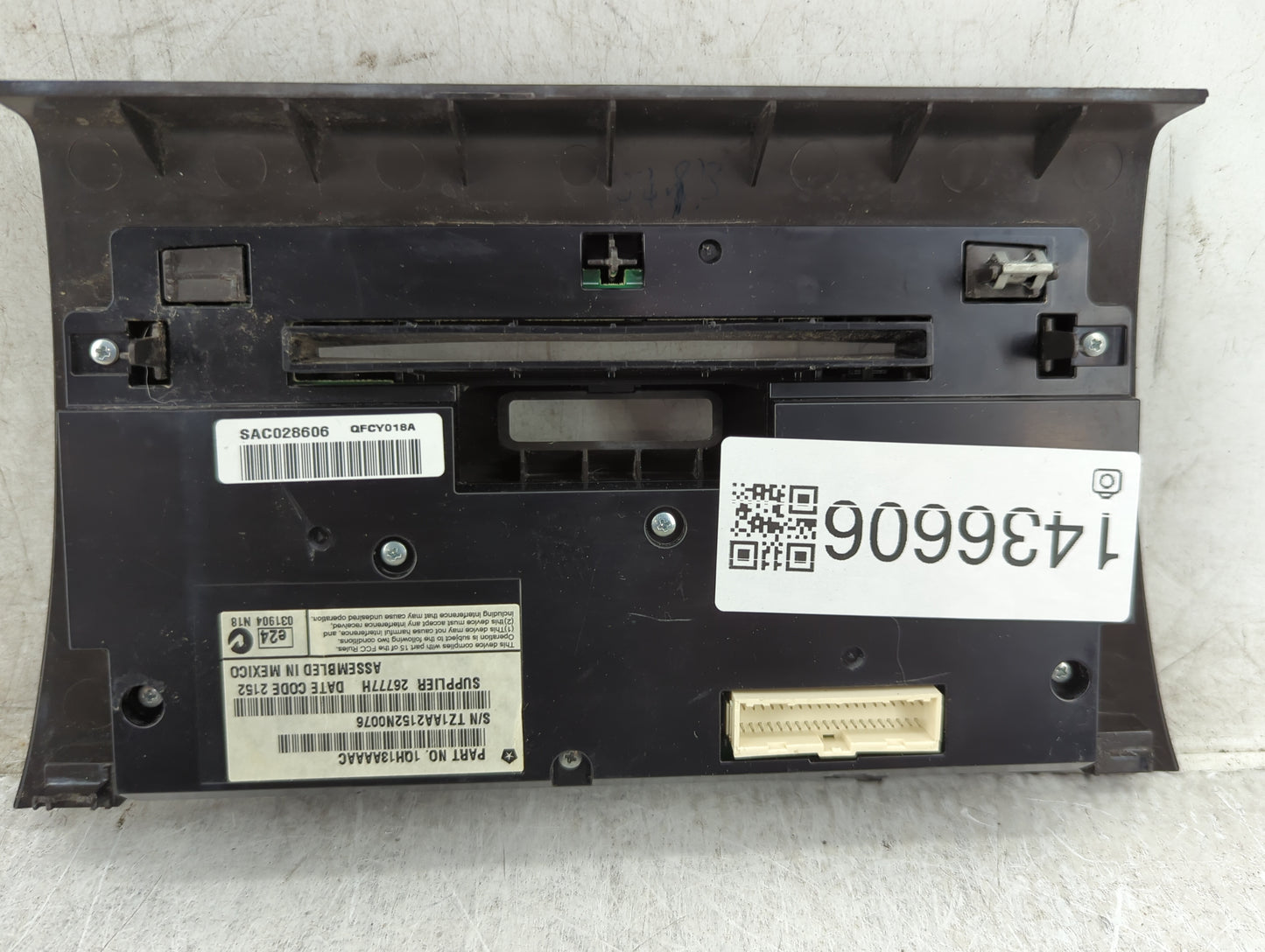 2013 Chrysler 300 Climate Control Module Temperature AC/Heater Replacement P/N:1QH13AAAC SAC028606, QFCY018A Fits OEM Used A