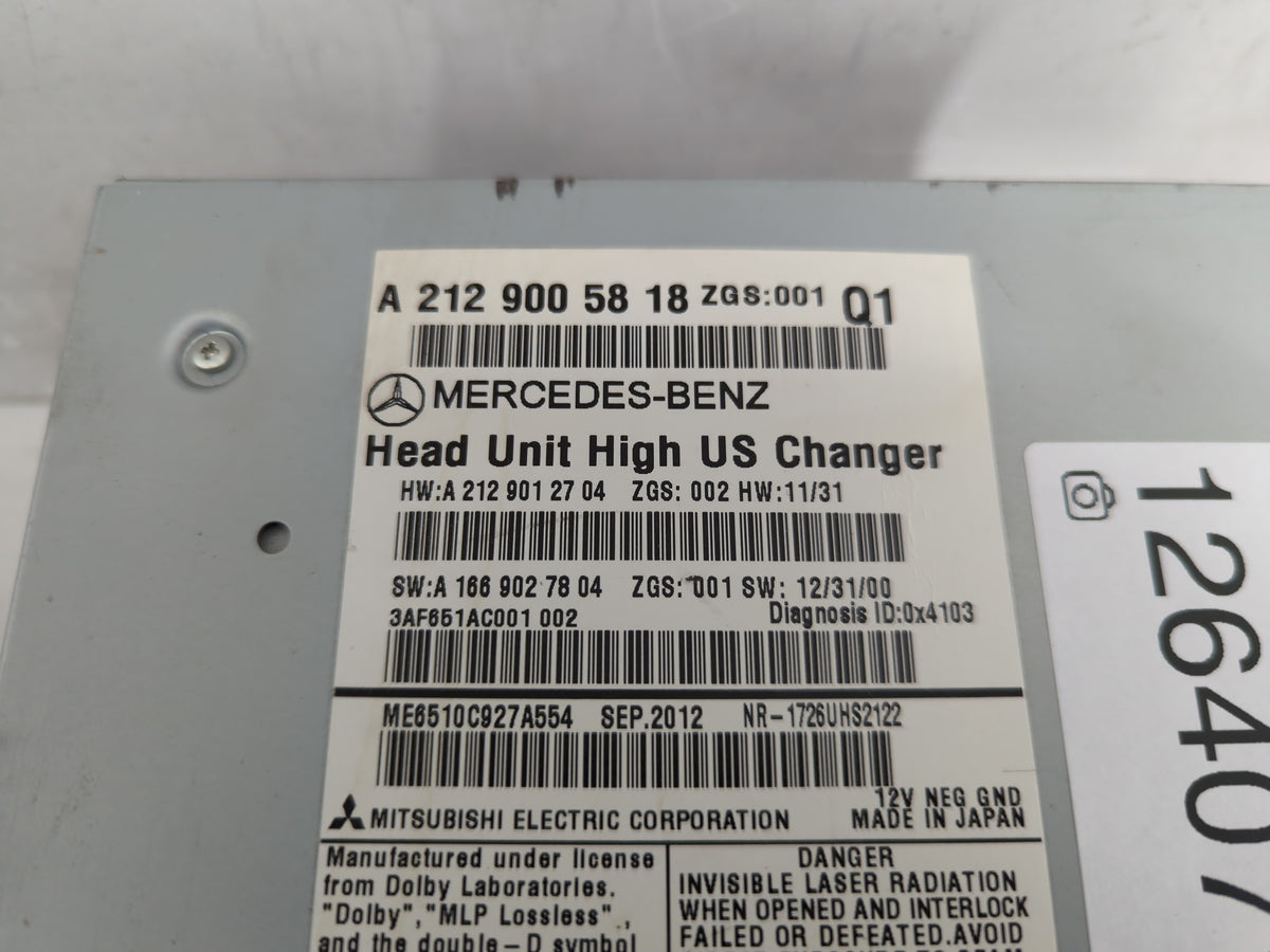 2013 Chrysler E Class Radio AM FM Cd Player Receiver Replacement P/N:A 212 900 58 18 Fits OEM Used Auto Parts - Oemusedautop