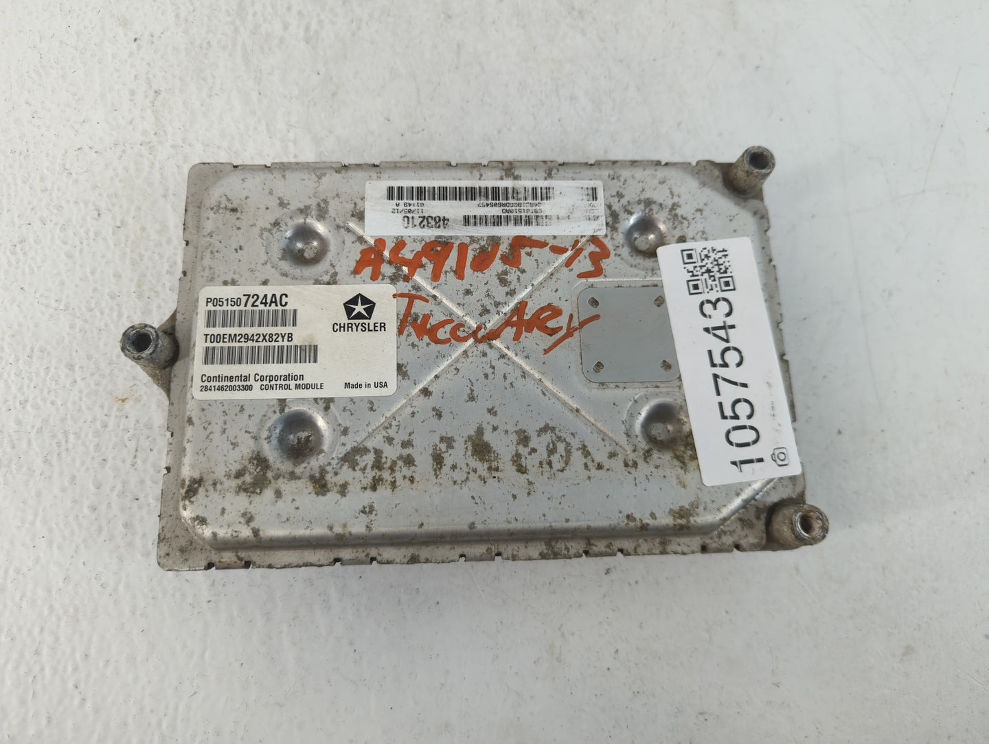 2013 Chrysler Town & Country PCM Engine Control Computer ECU ECM PCU OEM P/N:P05150724AC Fits OEM Used Auto Parts - Oemuseda