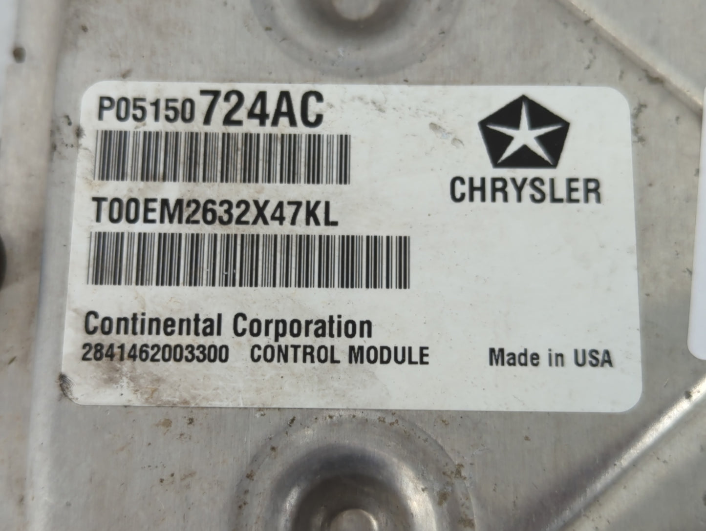 2013 Chrysler Town & Country PCM Engine Control Computer ECU ECM PCU OEM P/N:P05150724AC Fits OEM Used Auto Parts - Oemuseda