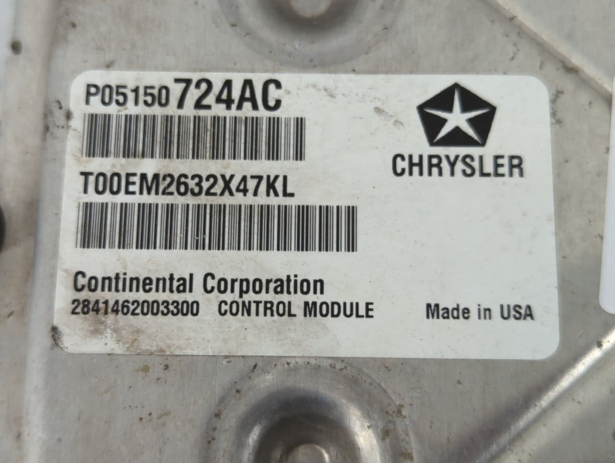 2013 Chrysler Town & Country PCM Engine Control Computer ECU ECM PCU OEM P/N:P05150724AC OEM Used Auto Parts - Oemusedautopa