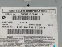 2012-2016 Chrysler Town & Country Radio AM FM Cd Player Receiver Replacement P/N:P05091327AC Fits OEM Used Auto Parts - Oemu