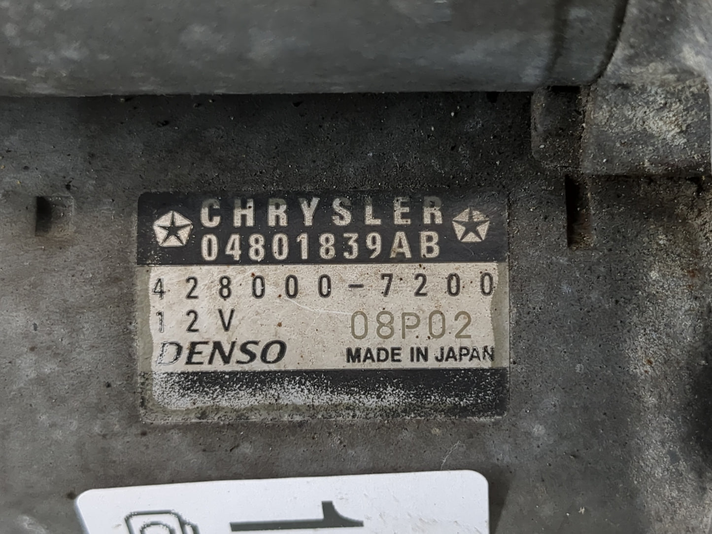 2011-2016 Chrysler Town & Country Car Starter Motor Solenoid OEM P/N:428000-7200 04801839AB Fits OEM Used Auto Parts - Oemus