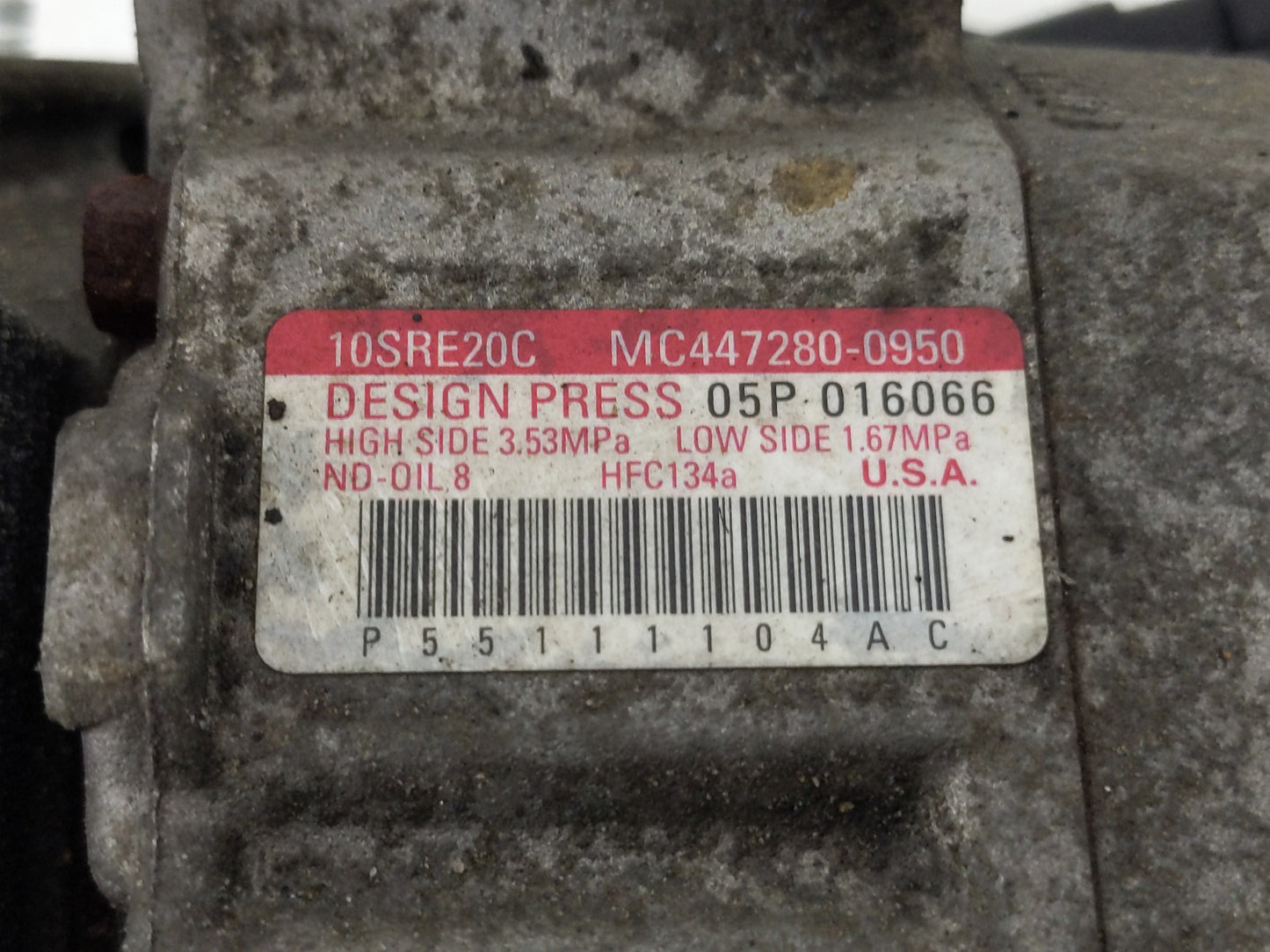 2011-2016 Chrysler Town & Country Air Conditioning A/c Ac Compressor Oem - Oemusedautoparts1.com