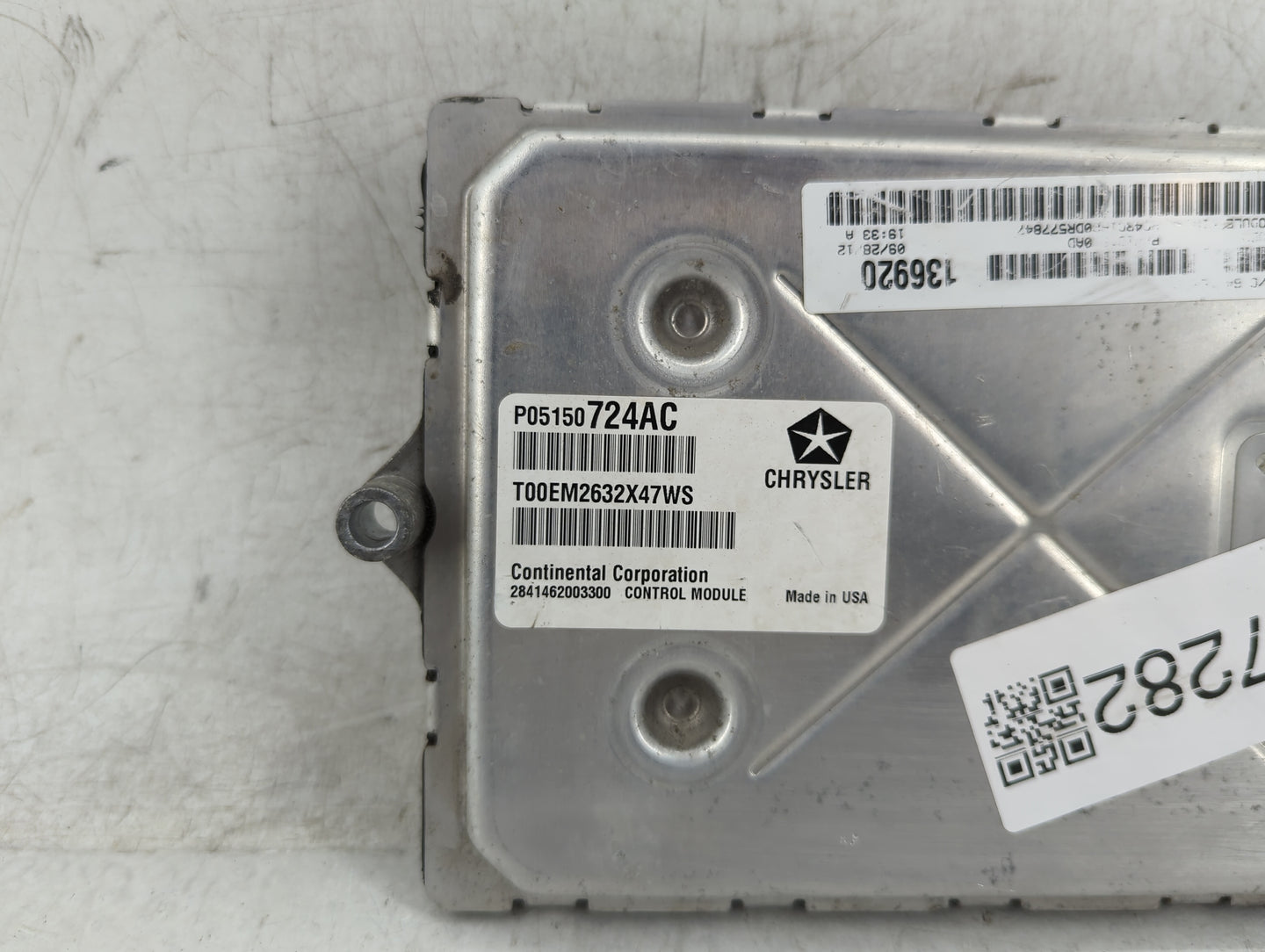 2013 Chrysler Town & Country PCM Engine Control Computer ECU ECM PCU OEM P/N:P05150724AC Fits OEM Used Auto Parts - Oemuseda