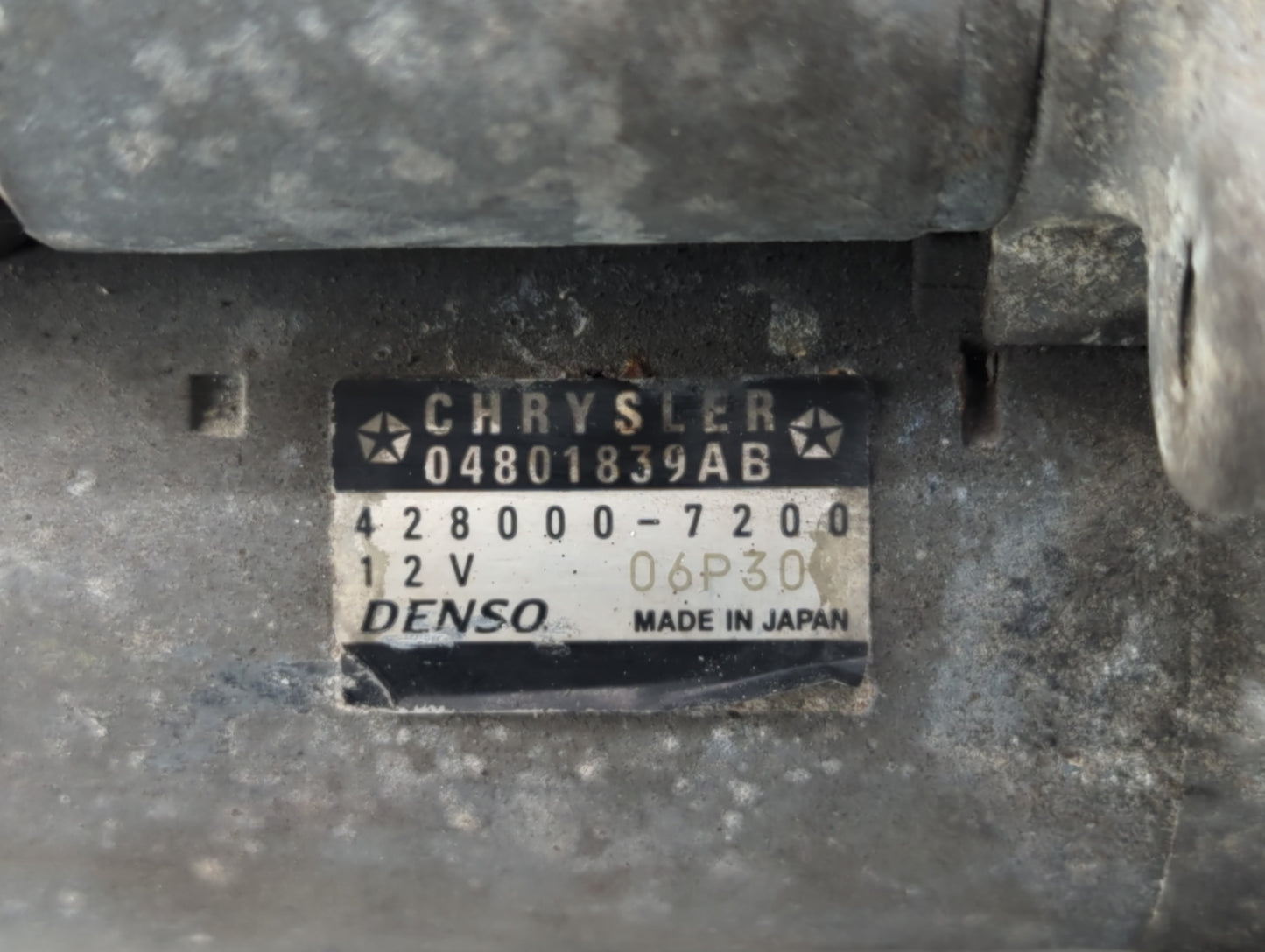 2011-2016 Chrysler Town & Country Car Starter Motor Solenoid OEM P/N:04801839AB Fits OEM Used Auto Parts - Oemusedautoparts1