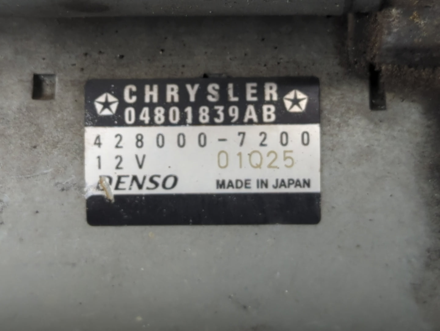 2011-2016 Chrysler Town & Country Car Starter Motor Solenoid OEM P/N:428000-7200 04801839AB Fits OEM Used Auto Parts - Oemus