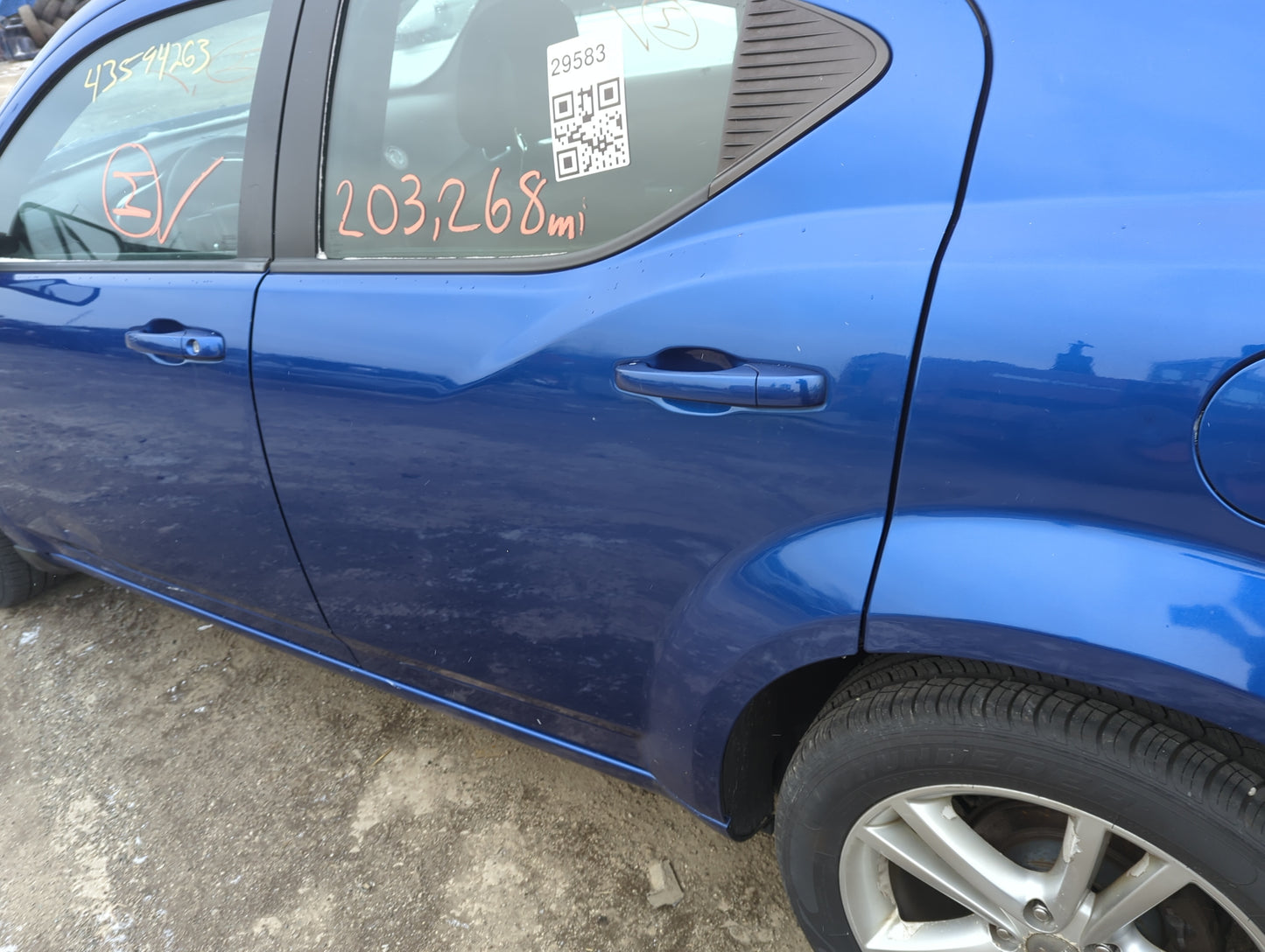 2008-2014 Dodge Avenger Driver Rear Door Oem 1280795 - Oemusedautoparts1.com