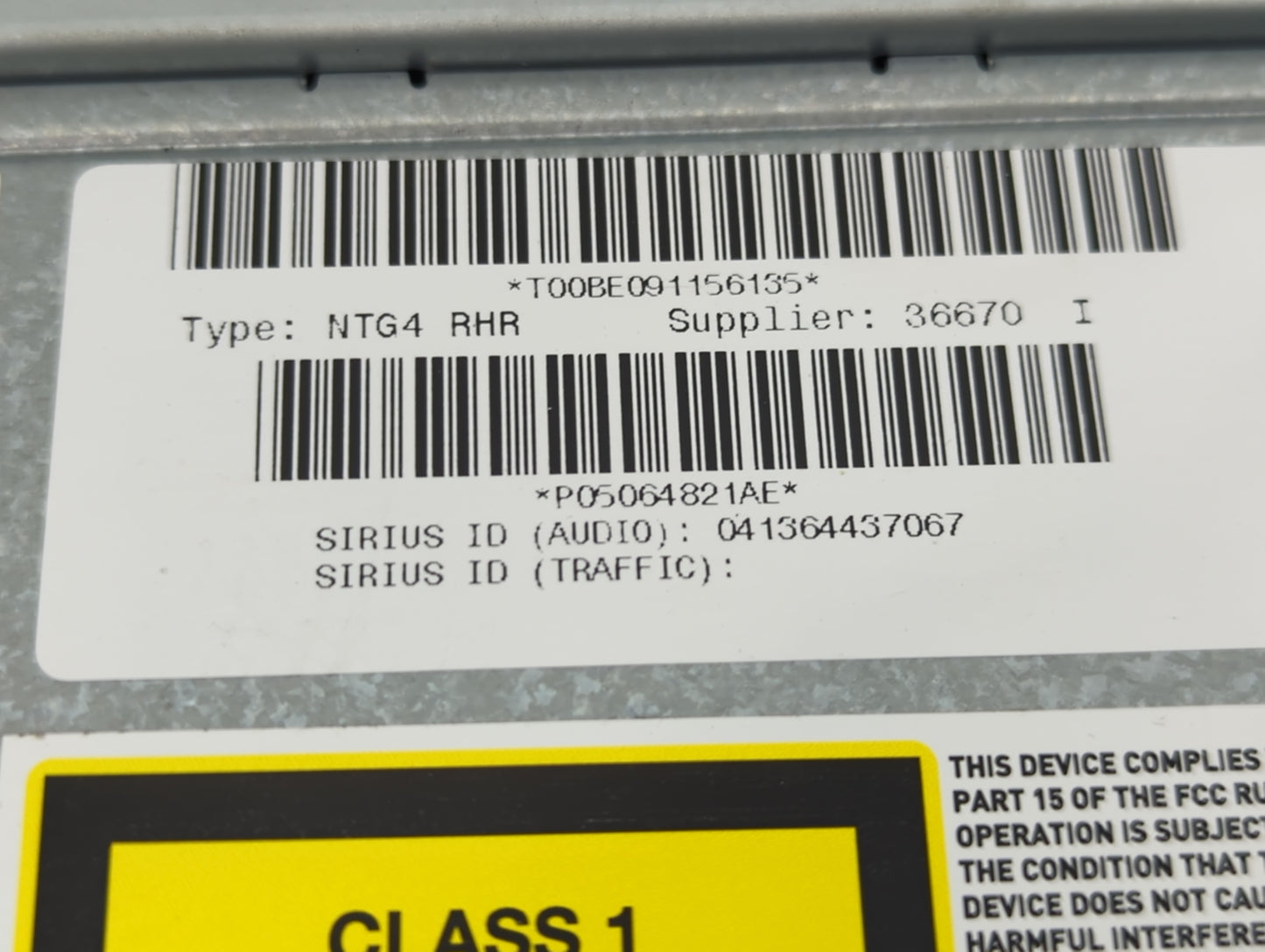 2013 Dodge Avenger Radio AM FM Cd Player Receiver Replacement P/N:P68092001AE P05091656AE Fits OEM Used Auto Parts - Oemused