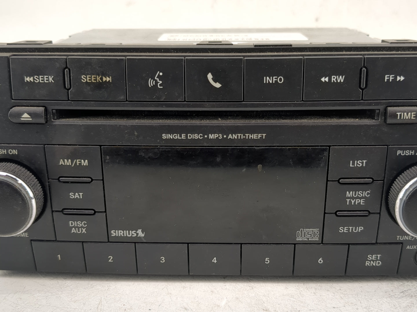 2013 Dodge Avenger Radio AM FM Cd Player Receiver Replacement P/N:P05091197AC Fits Fits 2012 2014 2015 2016 2017 OEM Used Au