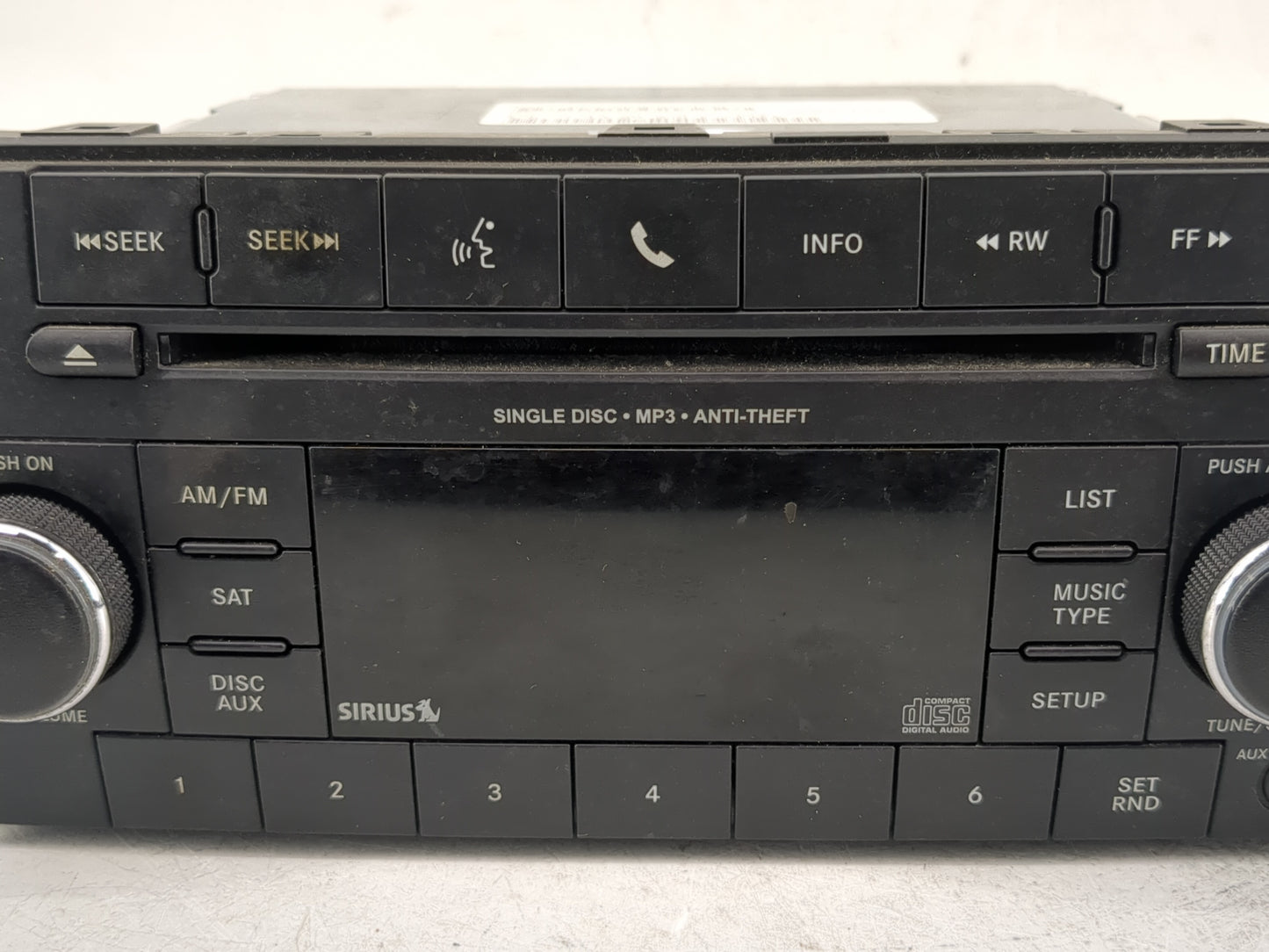2013 Dodge Avenger Radio AM FM Cd Player Receiver Replacement P/N:P05091197AC Fits Fits 2012 2014 2015 2016 2017 OEM Used Au