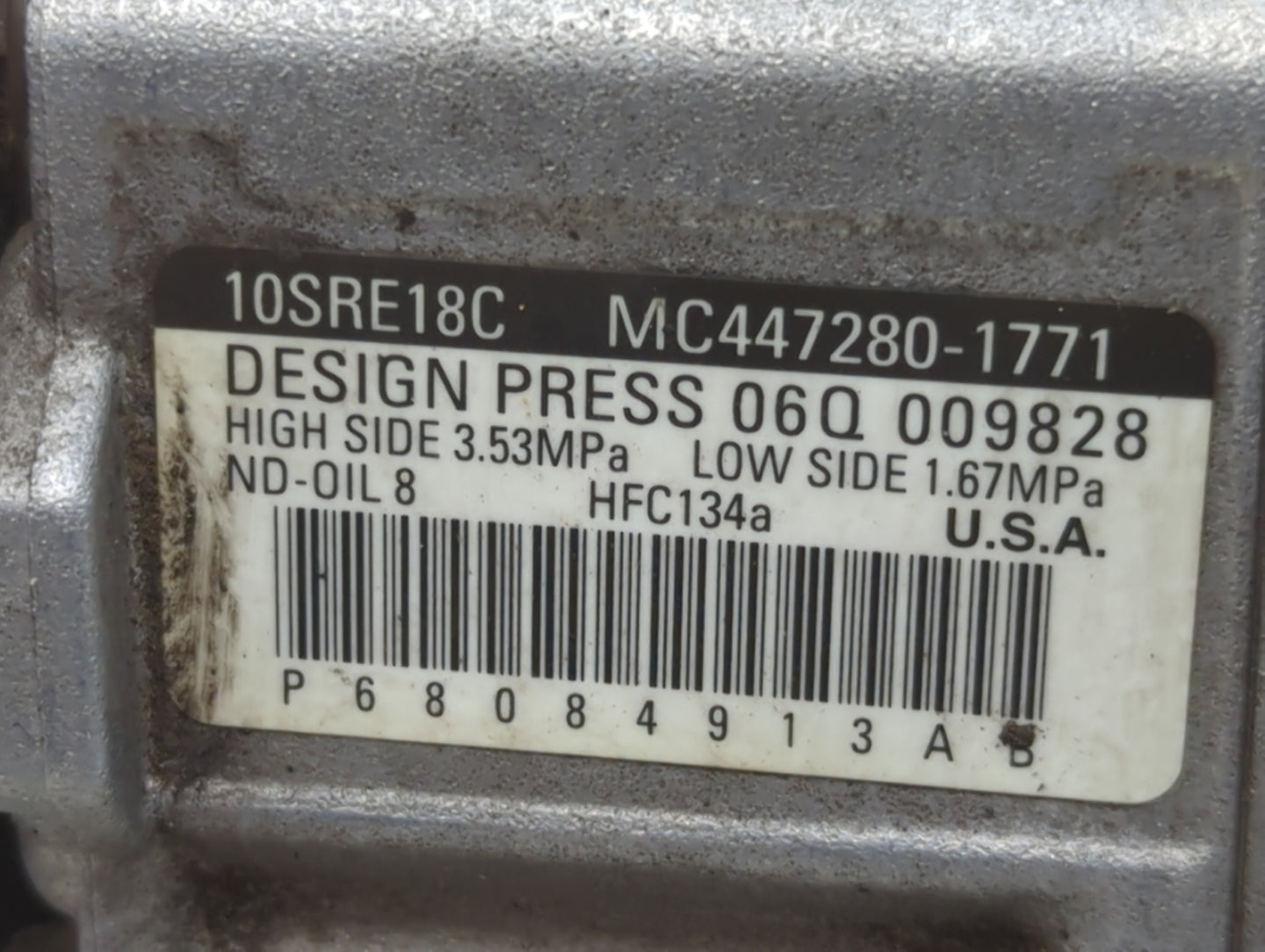 2011-2014 Dodge Avenger Air Conditioning A/c Ac Compressor Oem - Oemusedautoparts1.com