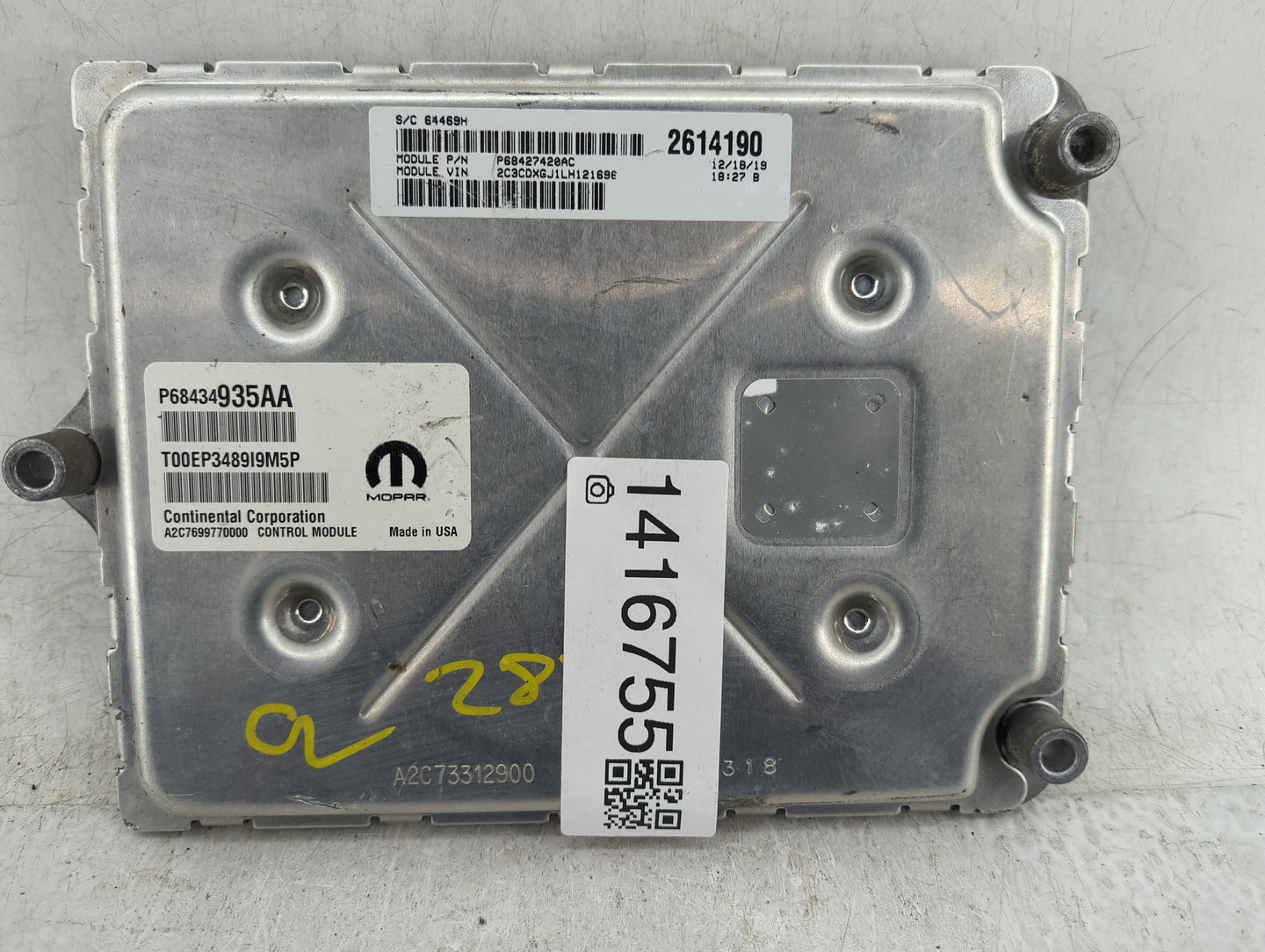 2013 Dodge Avenger PCM Engine Control Computer ECU ECM PCU OEM P/N:P68427420AC Fits OEM Used Auto Parts - Oemusedautoparts1.