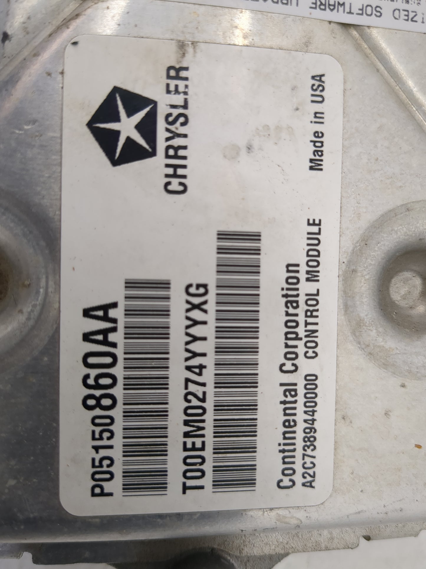 2013 Dodge Avenger PCM Engine Control Computer ECU ECM PCU OEM P/N:P05150860AA T00EM0274YYYXG, A2C7389440000 Fits OEM Used A
