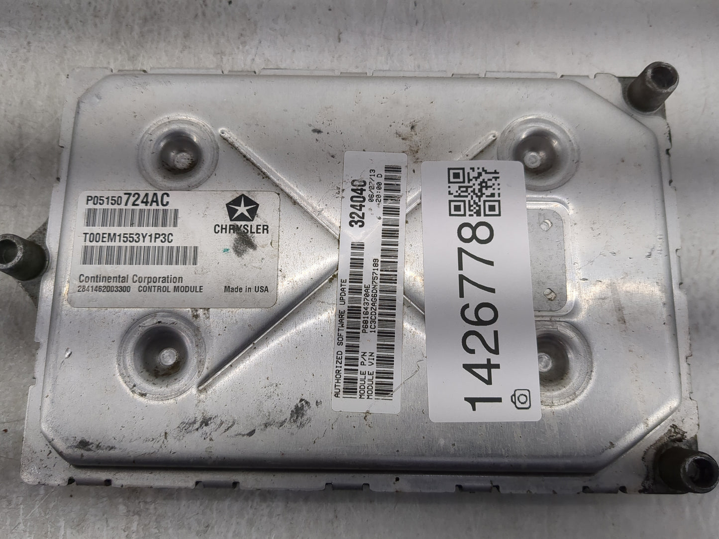 2013 Dodge Avenger PCM Engine Control Computer ECU ECM PCU OEM P/N:P05150724AC T00EM1553Y1P3C, 05150724AE Fits OEM Used Auto