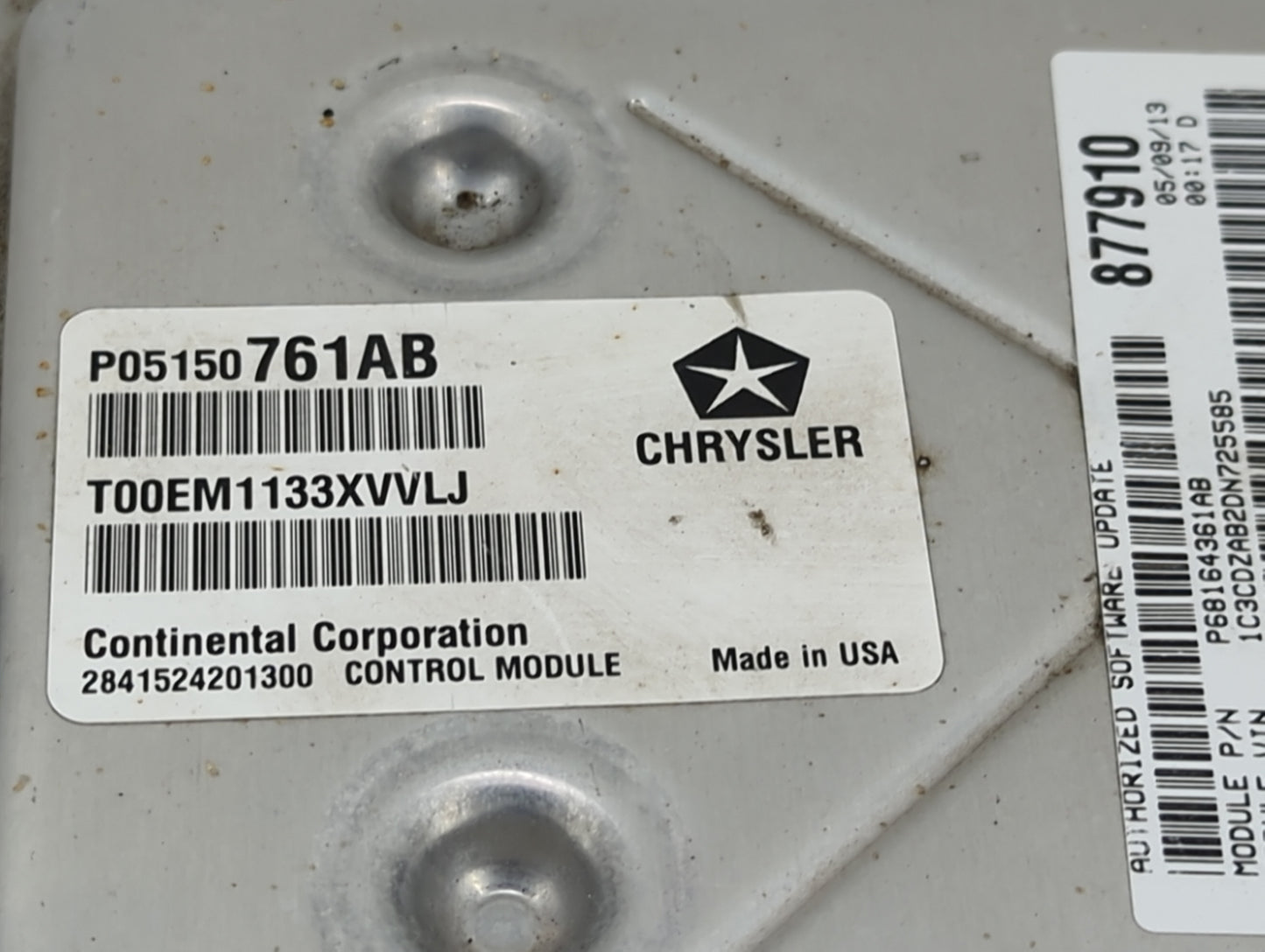 2013 Dodge Avenger PCM Engine Control Computer ECU ECM PCU OEM P/N:P05150761AB P68164361AB Fits OEM Used Auto Parts - Oemuse
