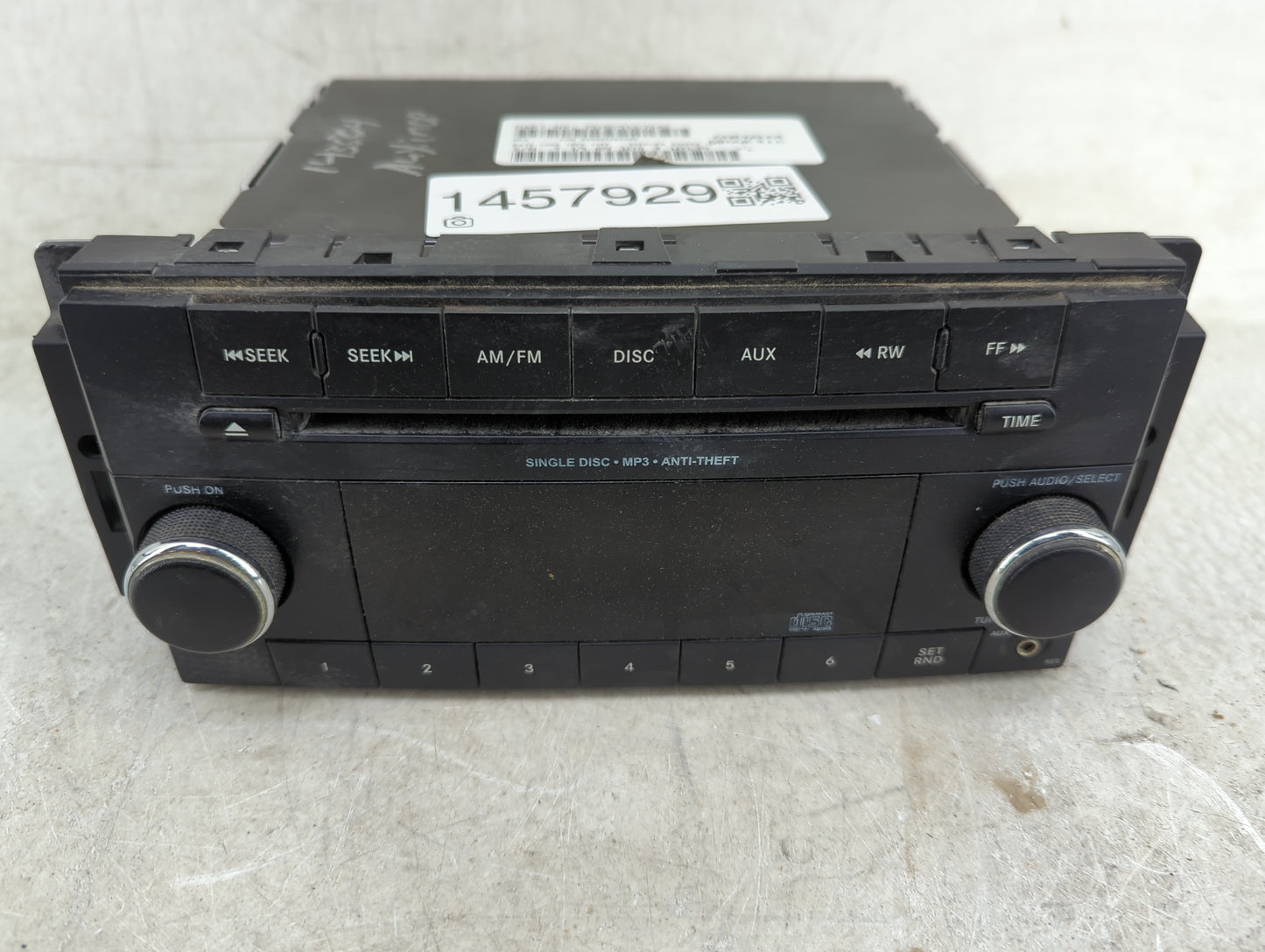 2013 Dodge Avenger Radio AM FM Cd Player Receiver Replacement P/N:P05091195AC SPNP05091195AC Fits OEM Used Auto Parts - Oemu