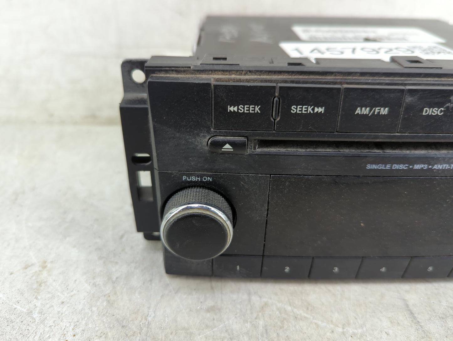 2013 Dodge Avenger Radio AM FM Cd Player Receiver Replacement P/N:P05091195AC SPNP05091195AC Fits OEM Used Auto Parts - Oemu