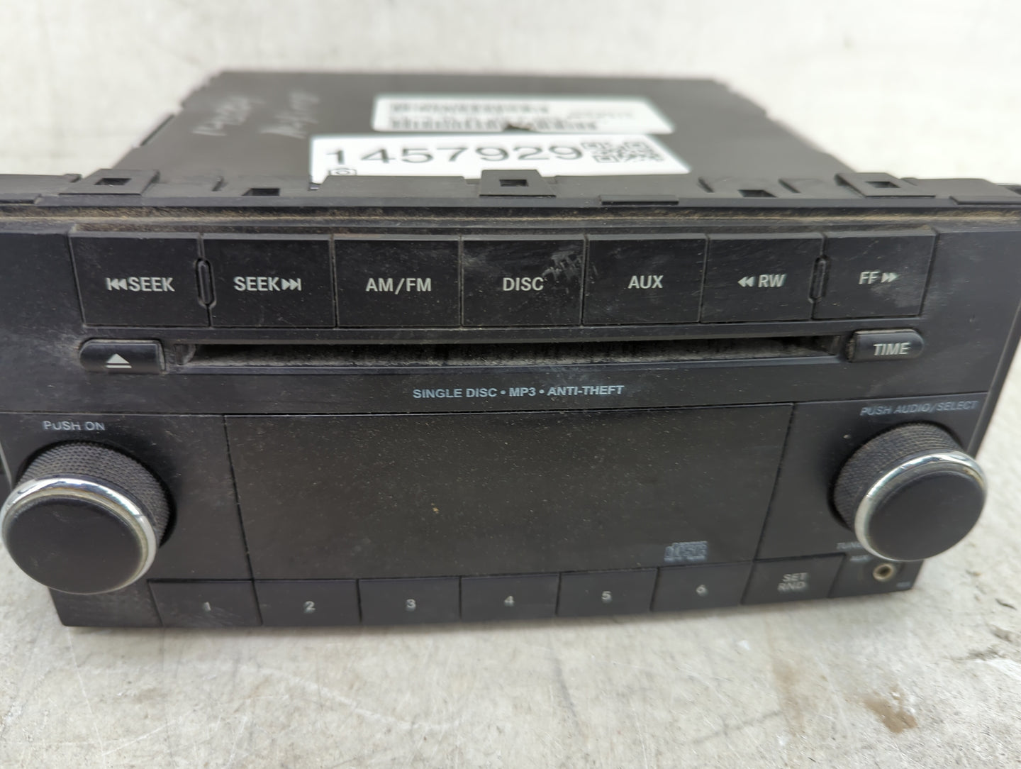 2013 Dodge Avenger Radio AM FM Cd Player Receiver Replacement P/N:P05091195AC SPNP05091195AC Fits OEM Used Auto Parts - Oemu