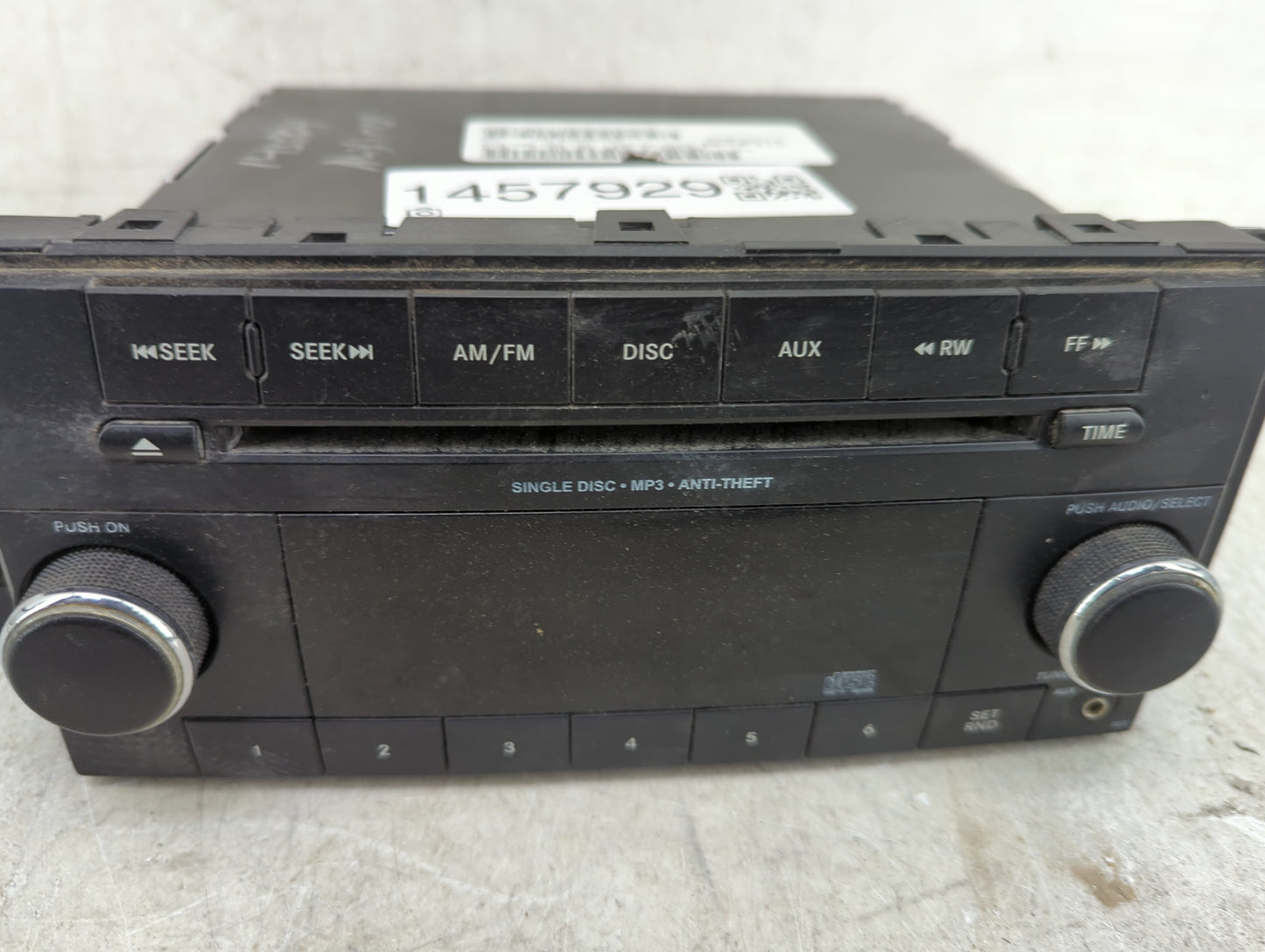 2013 Dodge Avenger Radio AM FM Cd Player Receiver Replacement P/N:P05091195AC SPNP05091195AC Fits OEM Used Auto Parts - Oemu