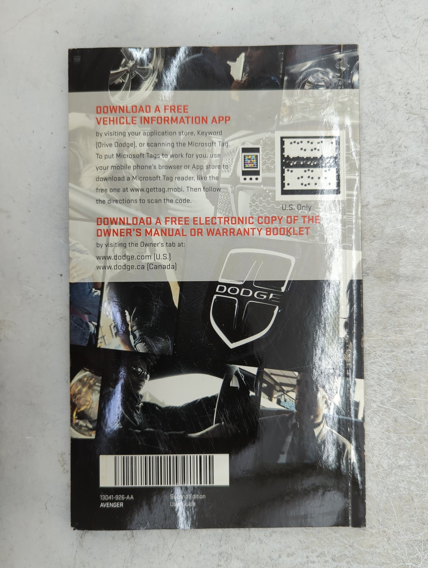 2013 Dodge Avenger Owners Manual Book Guide P/N:13D41-926-AA OEM Used Auto Parts - Oemusedautoparts1.com