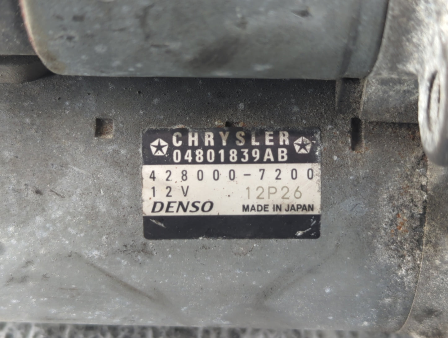 2011-2014 Dodge Avenger Car Starter Motor Solenoid OEM P/N:428000-7200 04801839AB Fits Fits 2011 2012 2013 2014 OEM Used Aut
