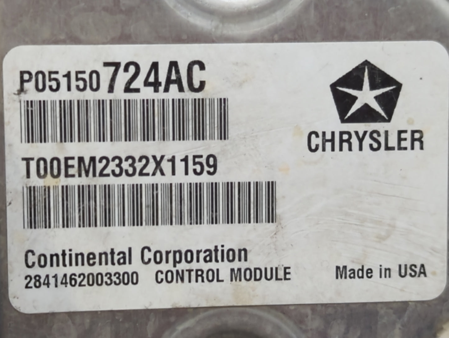2013 Dodge Avenger PCM Engine Control Computer ECU ECM PCU OEM P/N:P05150724AC Fits OEM Used Auto Parts - Oemusedautoparts1.