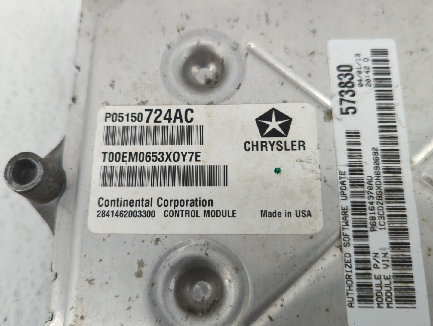 2013 Dodge Avenger PCM Engine Control Computer ECU ECM PCU OEM P/N:P68164370AD P05150724AC Fits OEM Used Auto Parts - Oemuse
