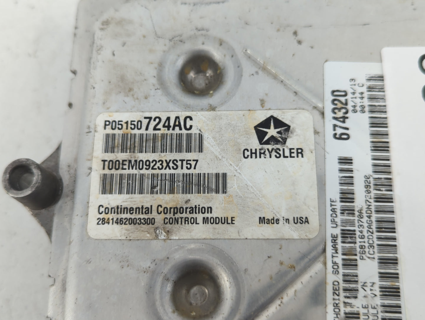 2013 Dodge Avenger PCM Engine Control Computer ECU ECM PCU OEM P/N:P05150724AC Fits OEM Used Auto Parts - Oemusedautoparts1.