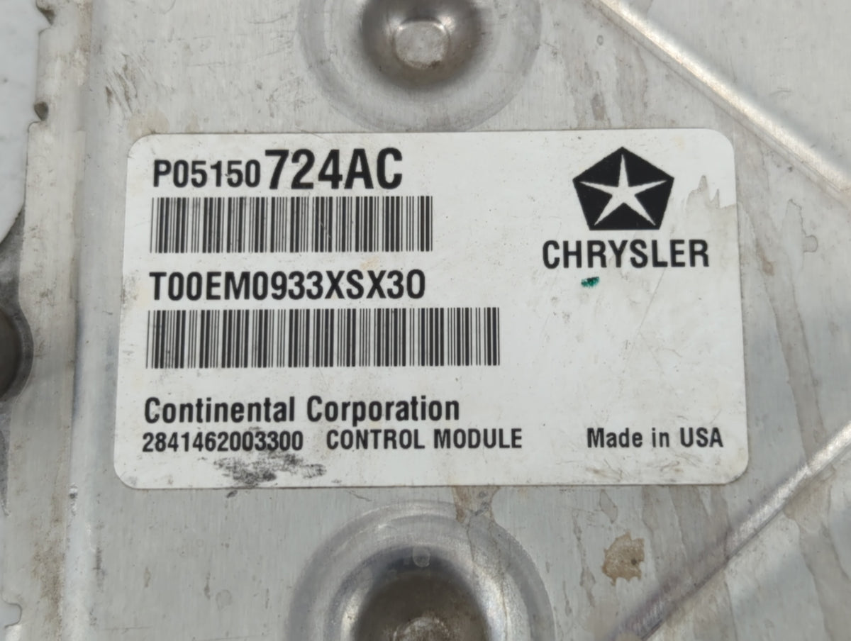 2013 Dodge Avenger PCM Engine Control Computer ECU ECM PCU OEM P/N:P05150724AC OEM Used Auto Parts - Oemusedautoparts1.com