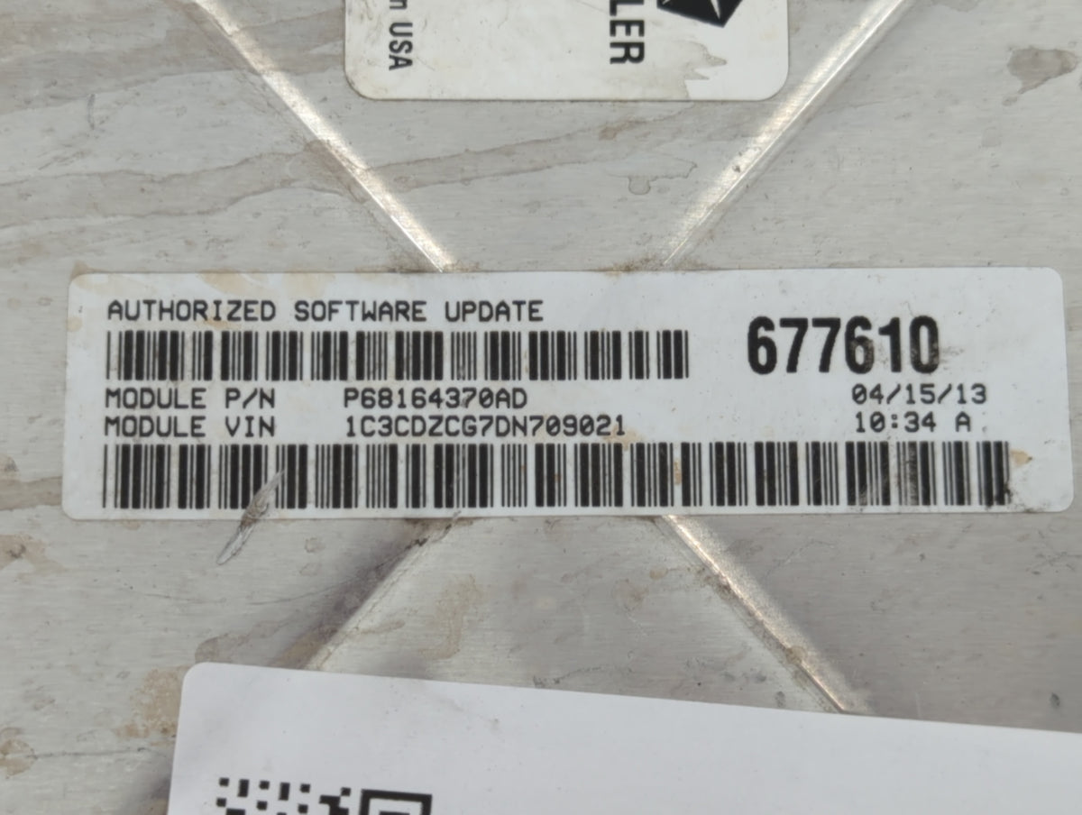 2013 Dodge Avenger PCM Engine Control Computer ECU ECM PCU OEM P/N:P05150724AC OEM Used Auto Parts - Oemusedautoparts1.com