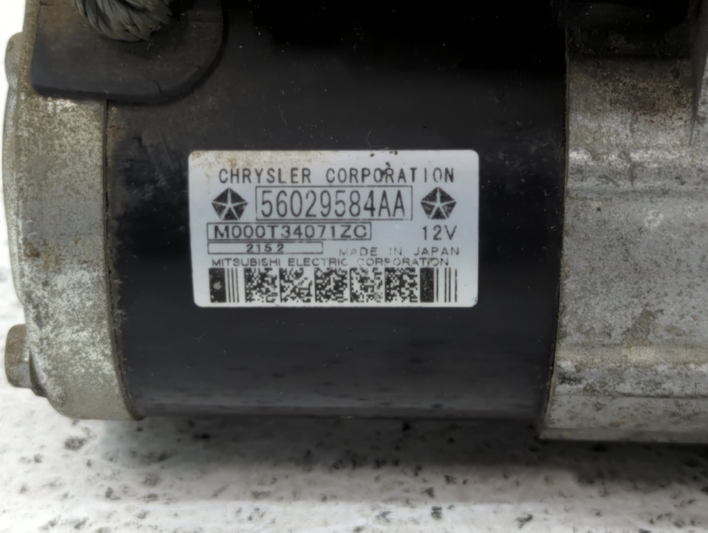 2013 Dodge Avenger Car Starter Motor Solenoid OEM P/N:M000T34071ZC 56029584AA Fits OEM Used Auto Parts - Oemusedautoparts1.c