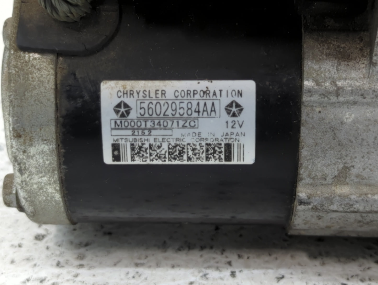 2013 Dodge Avenger Car Starter Motor Solenoid OEM P/N:M000T34071ZC 56029584AA Fits OEM Used Auto Parts - Oemusedautoparts1.c