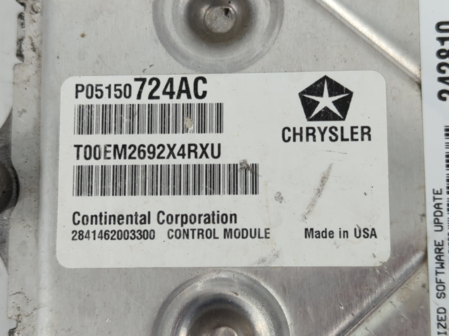 2013 Dodge Avenger PCM Engine Control Computer ECU ECM PCU OEM P/N:P05150724AC Fits OEM Used Auto Parts - Oemusedautoparts1.