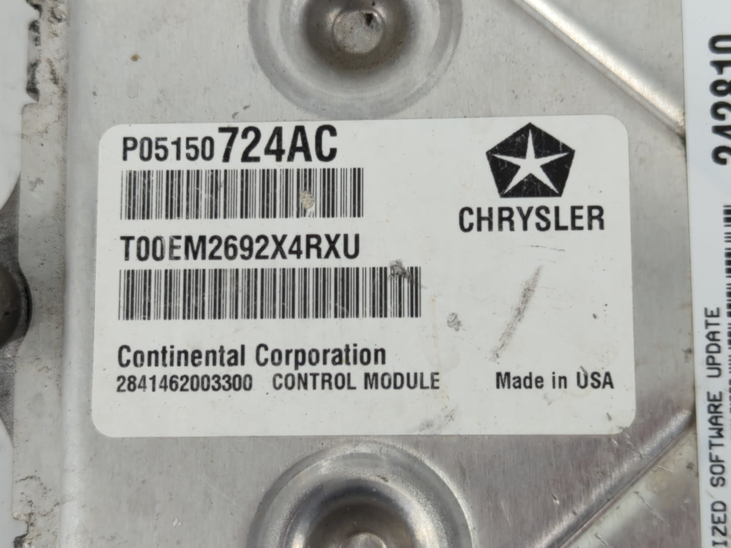2013 Dodge Avenger PCM Engine Control Computer ECU ECM PCU OEM P/N:P05150724AC Fits OEM Used Auto Parts - Oemusedautoparts1.