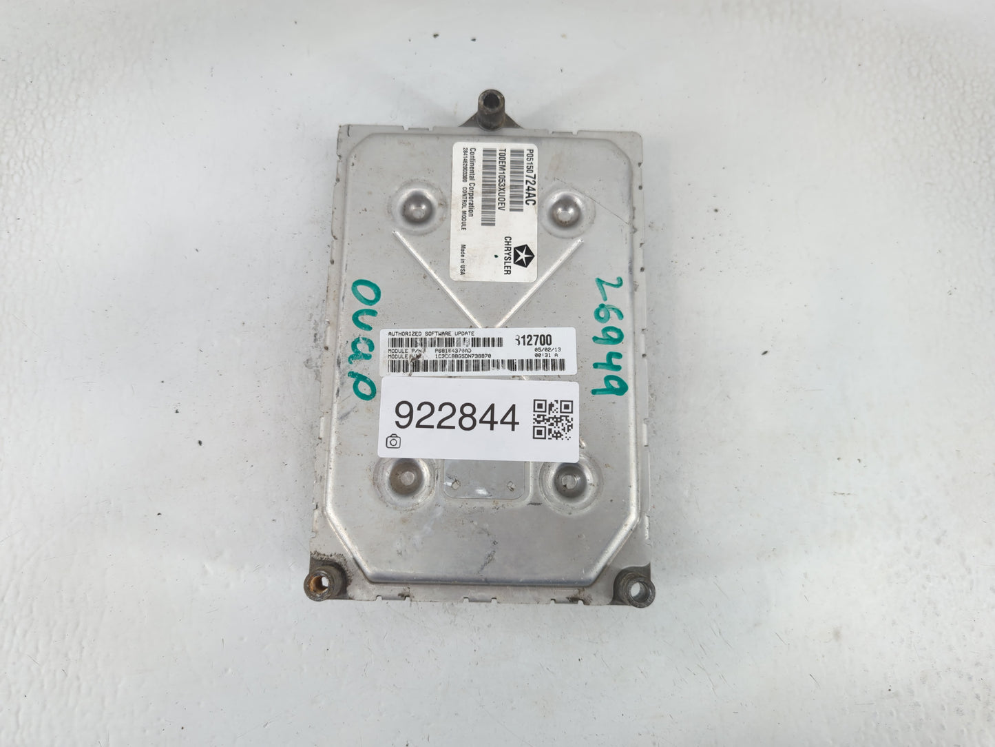 2013 Dodge Avenger PCM Engine Control Computer ECU ECM PCU OEM P/N:P68164370AD Fits OEM Used Auto Parts - Oemusedautoparts1.