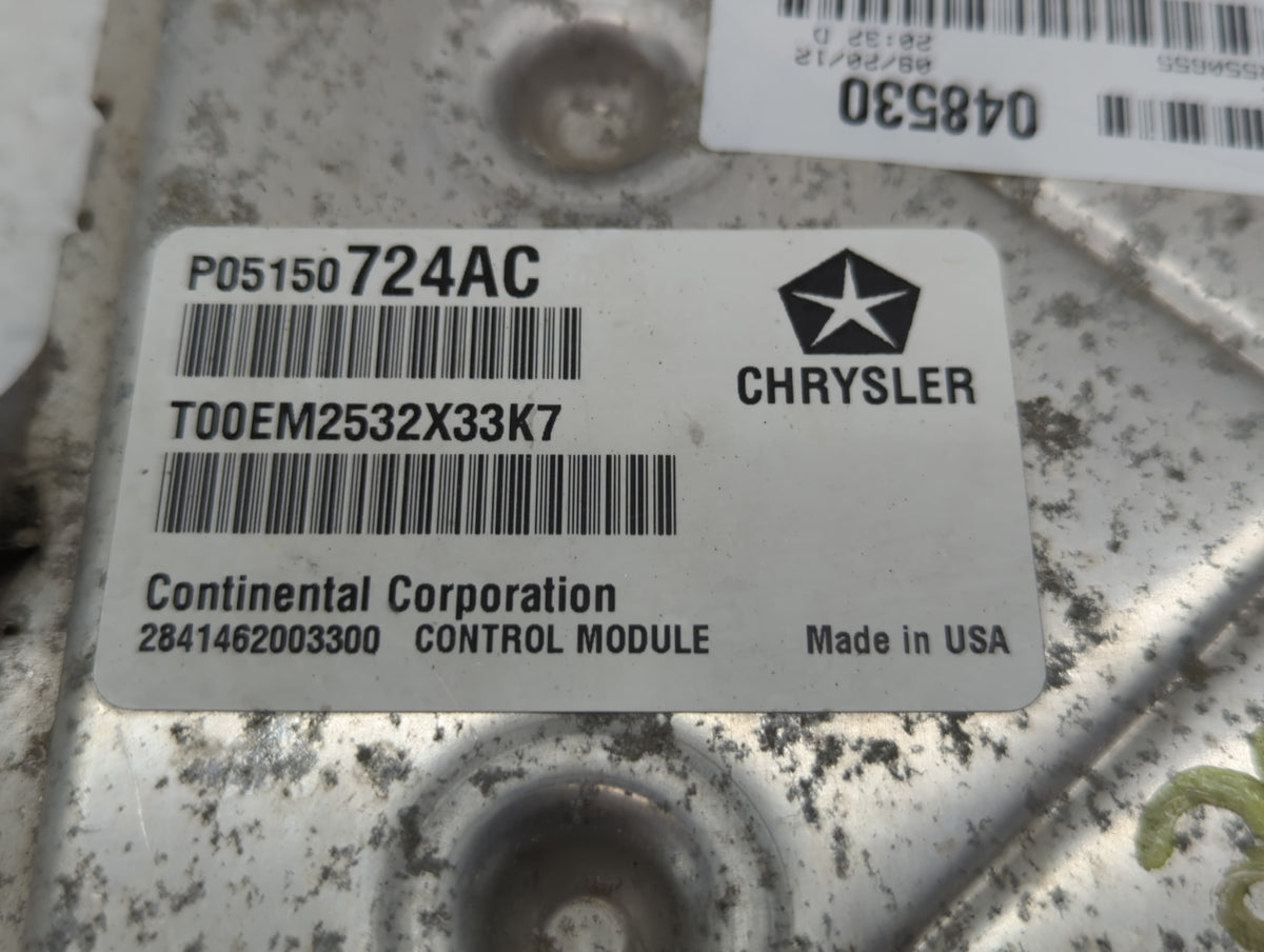 2013 Dodge Caravan PCM Engine Control Computer ECU ECM PCU OEM P/N:P05150724AC OEM Used Auto Parts - Oemusedautoparts1.com