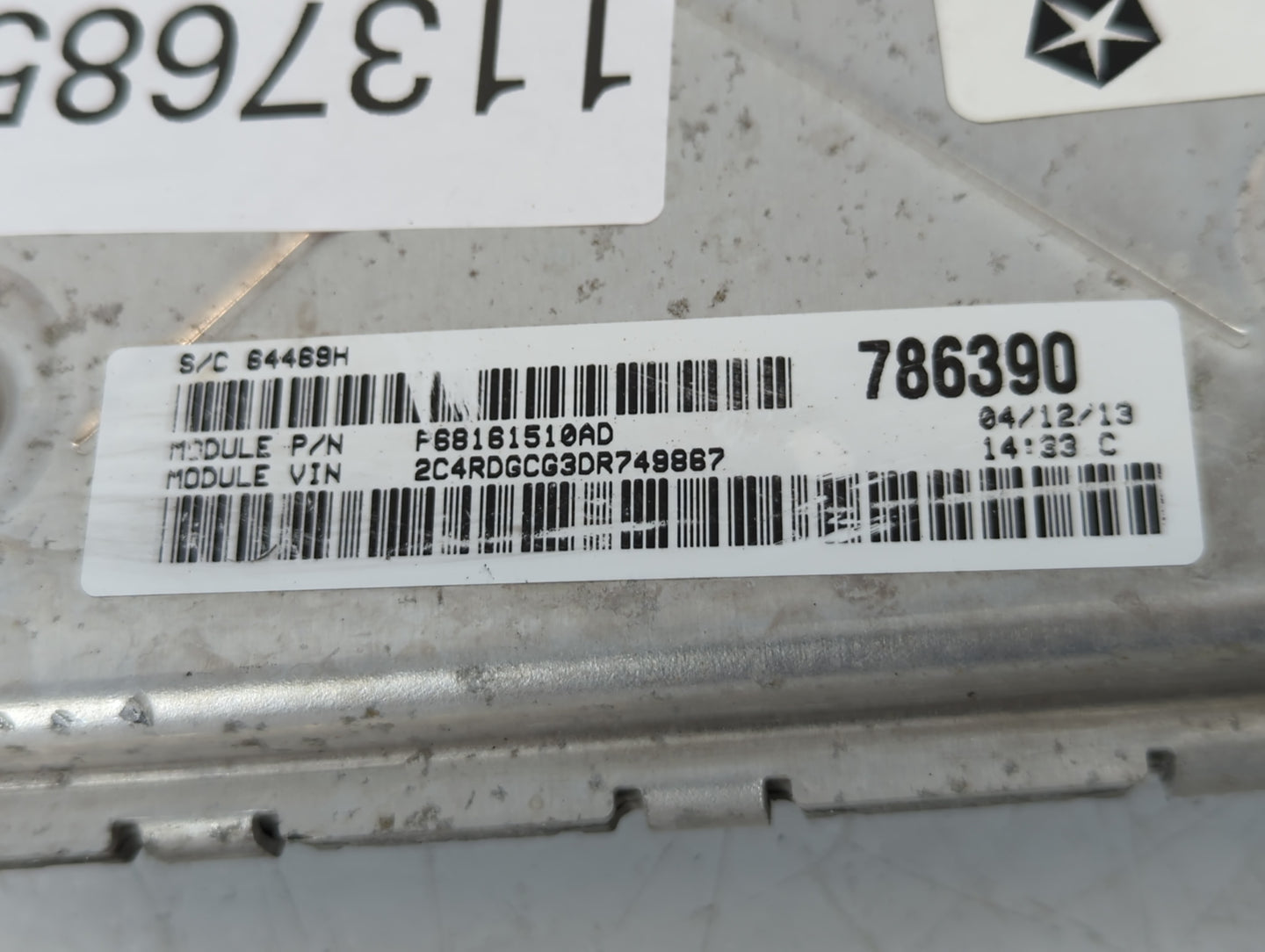 2013 Dodge Caravan PCM Engine Control Computer ECU ECM PCU OEM P/N:P68161510AD Fits OEM Used Auto Parts - Oemusedautoparts1.
