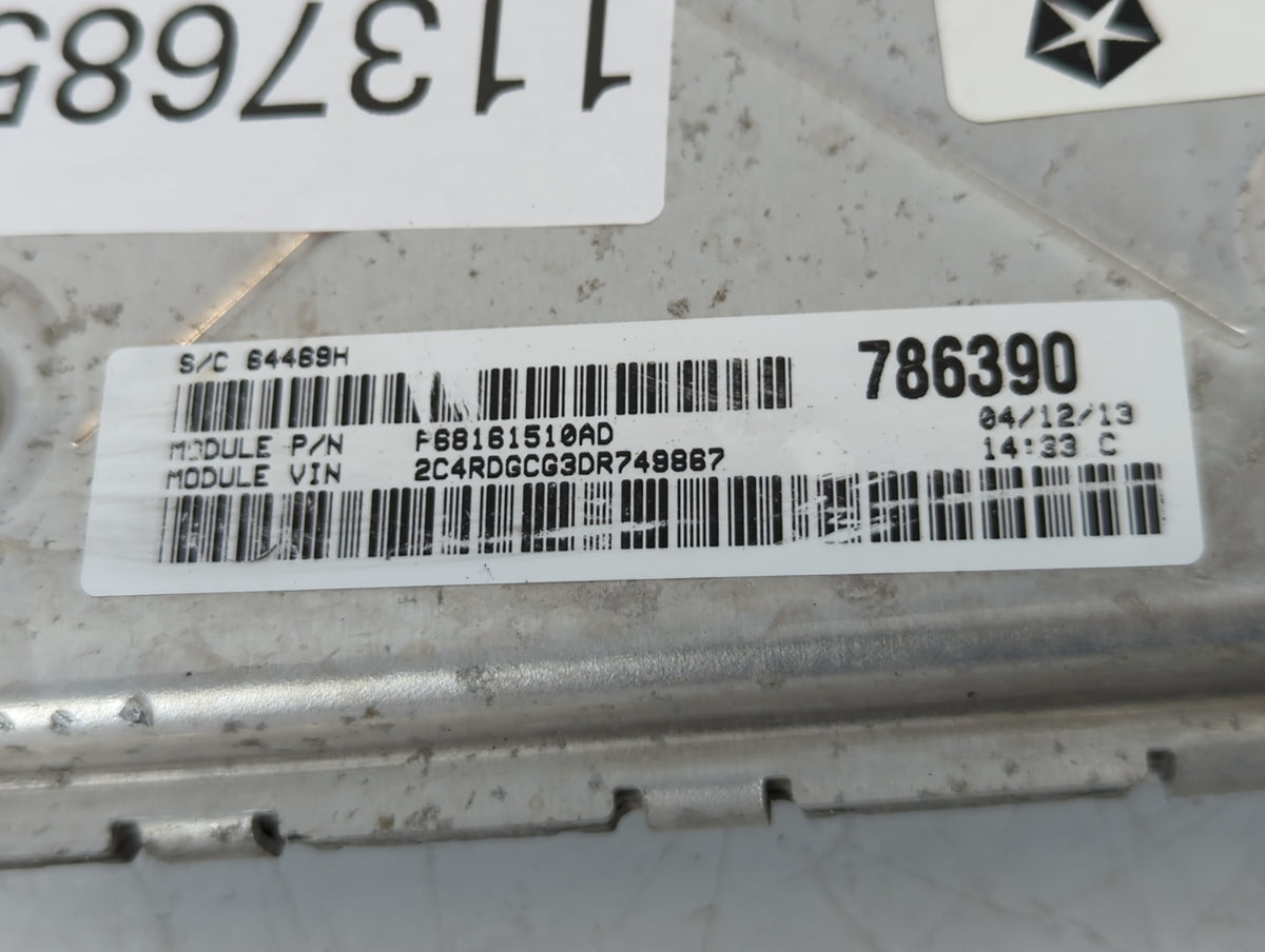 2013 Dodge Caravan PCM Engine Control Computer ECU ECM PCU OEM P/N:P68161510AD OEM Used Auto Parts - Oemusedautoparts1.com