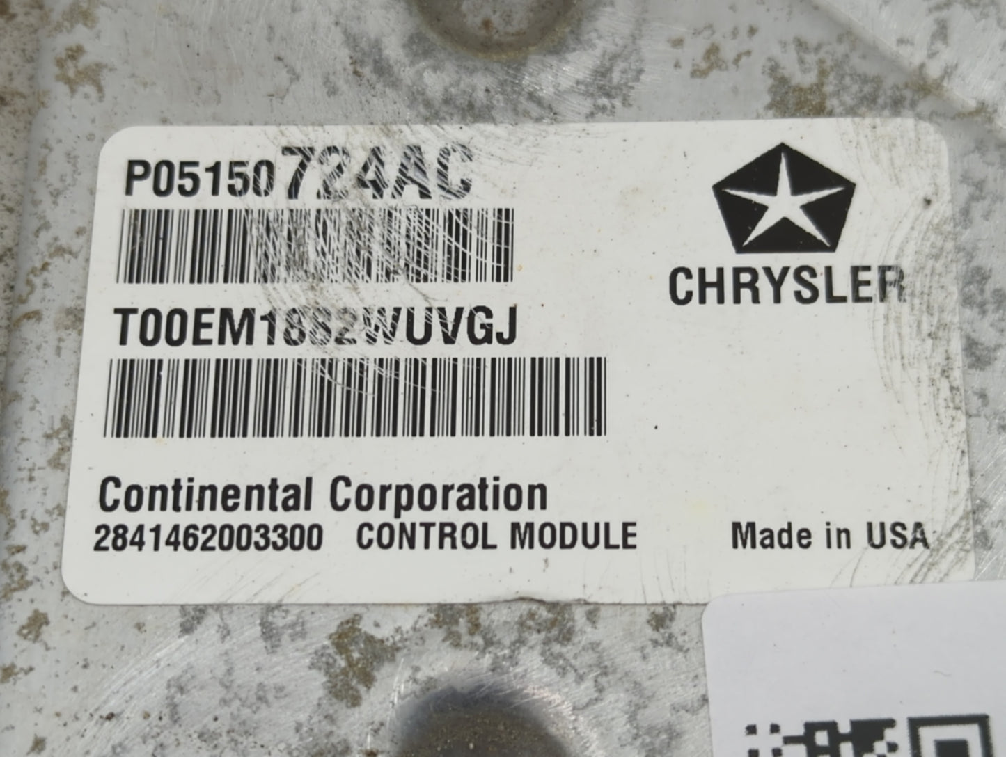 2013 Dodge Caravan PCM Engine Control Computer ECU ECM PCU OEM P/N:05150724AC Fits OEM Used Auto Parts - Oemusedautoparts1.c