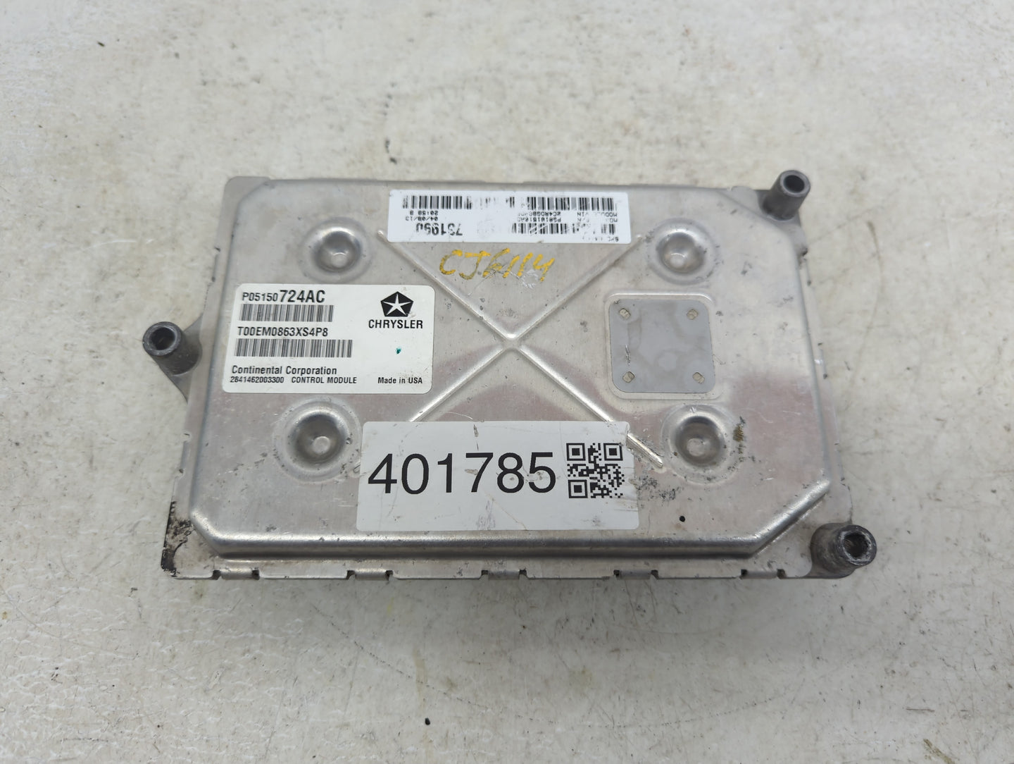 2013 Dodge Caravan PCM Engine Control Computer ECU ECM PCU OEM P/N:P05150724AC Fits OEM Used Auto Parts - Oemusedautoparts1.