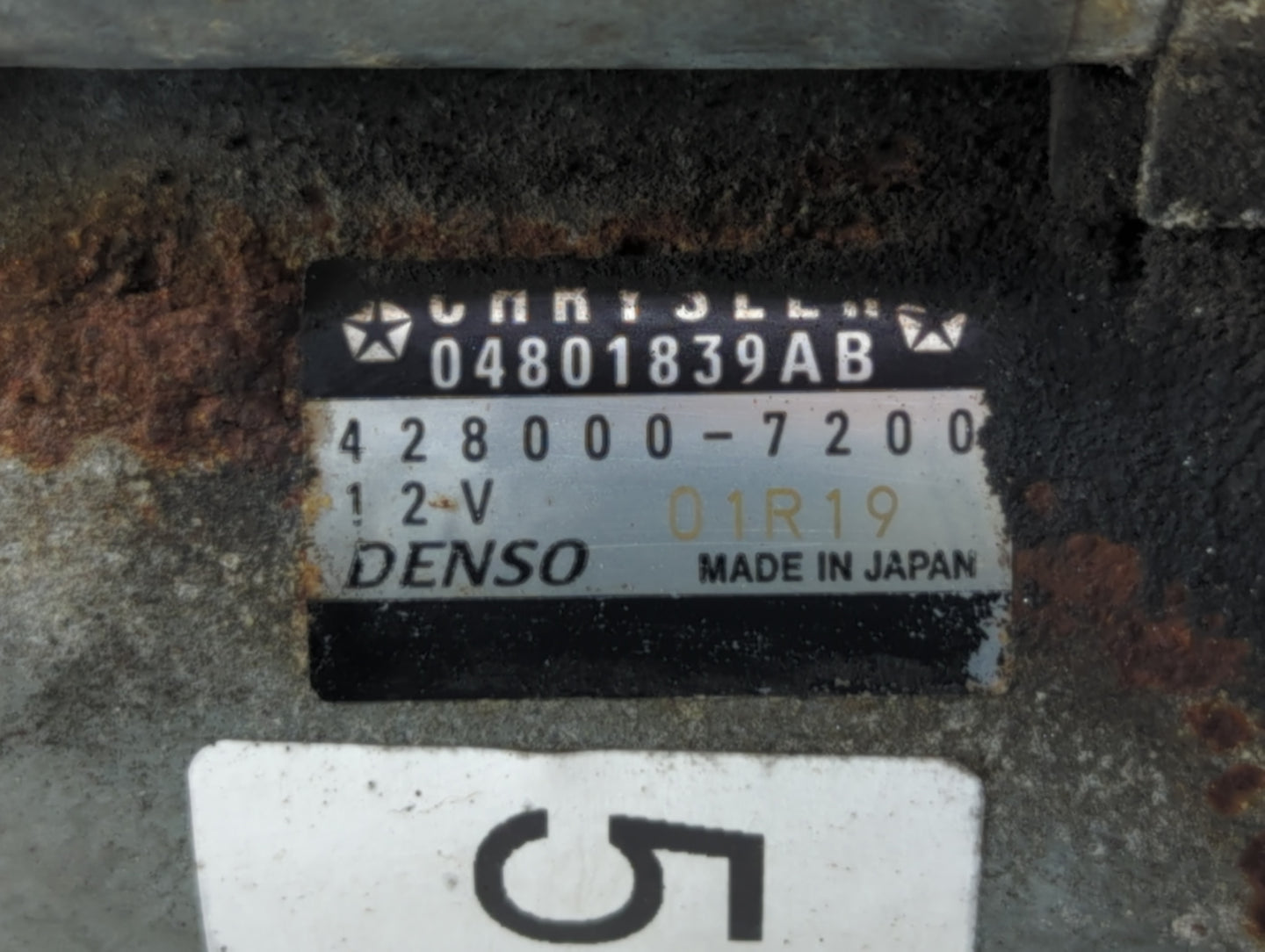 2013 Dodge Caravan Car Starter Motor Solenoid OEM P/N:428000-7200 04801839AB Fits OEM Used Auto Parts - Oemusedautoparts1.co